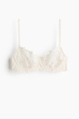Broderad bygel-bh