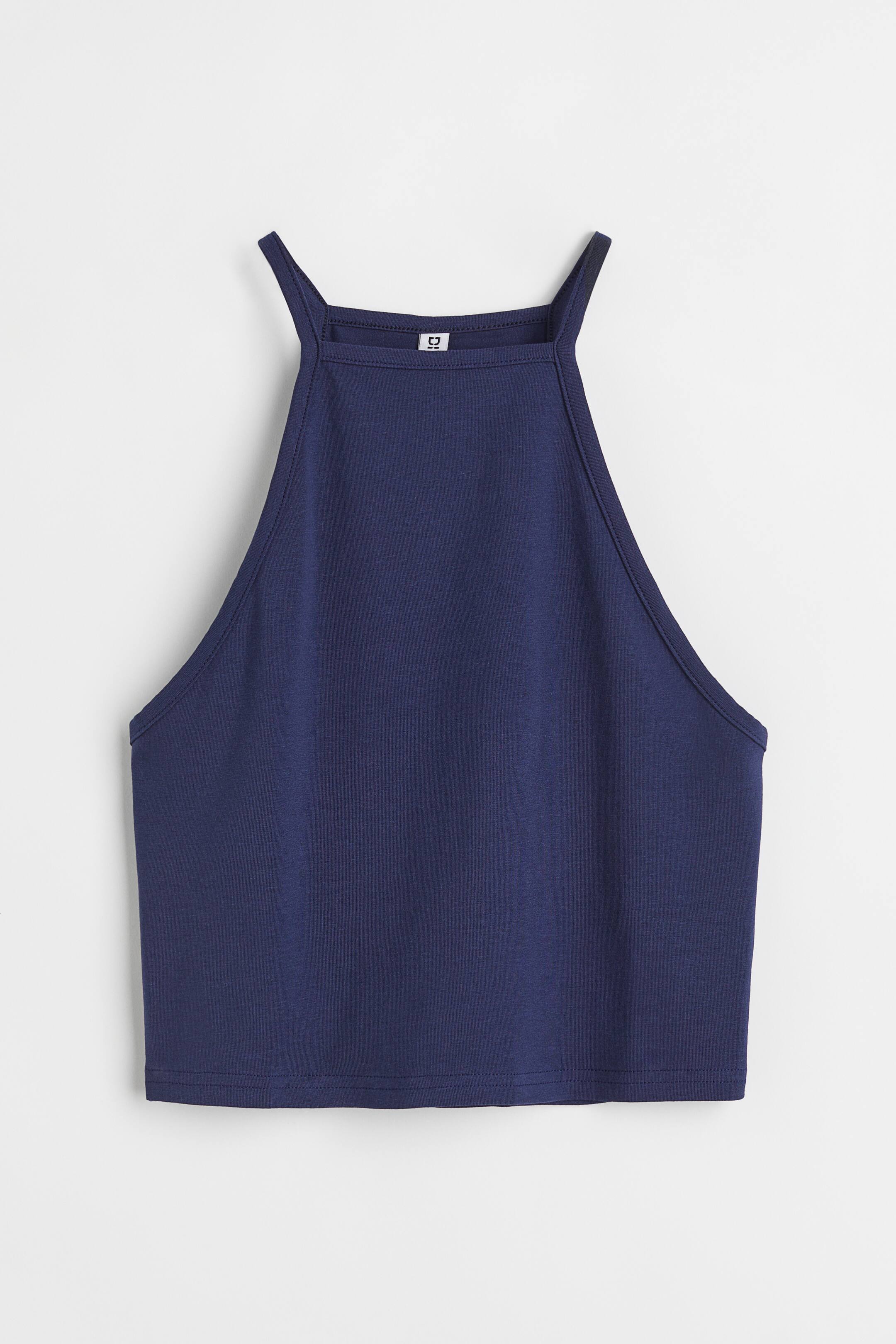 View larger image: Cropped top - Dark blue - Ladies | H&M 1