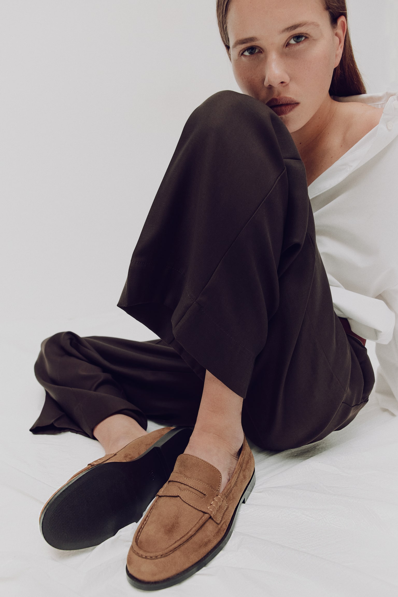 Loafers - Dark beige/Dark brown/Crocodile pattern/Black - 1