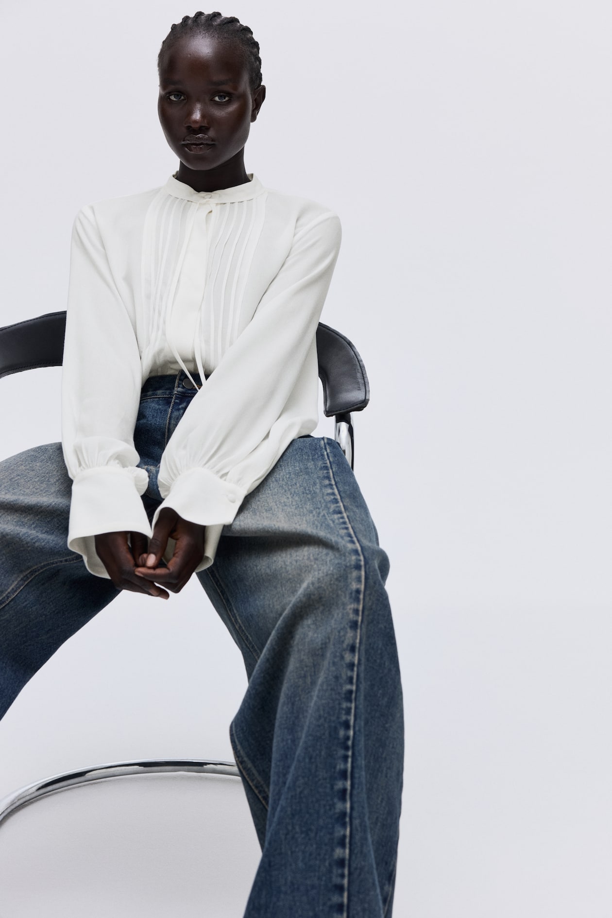 Blouse with Pintucks - image 3