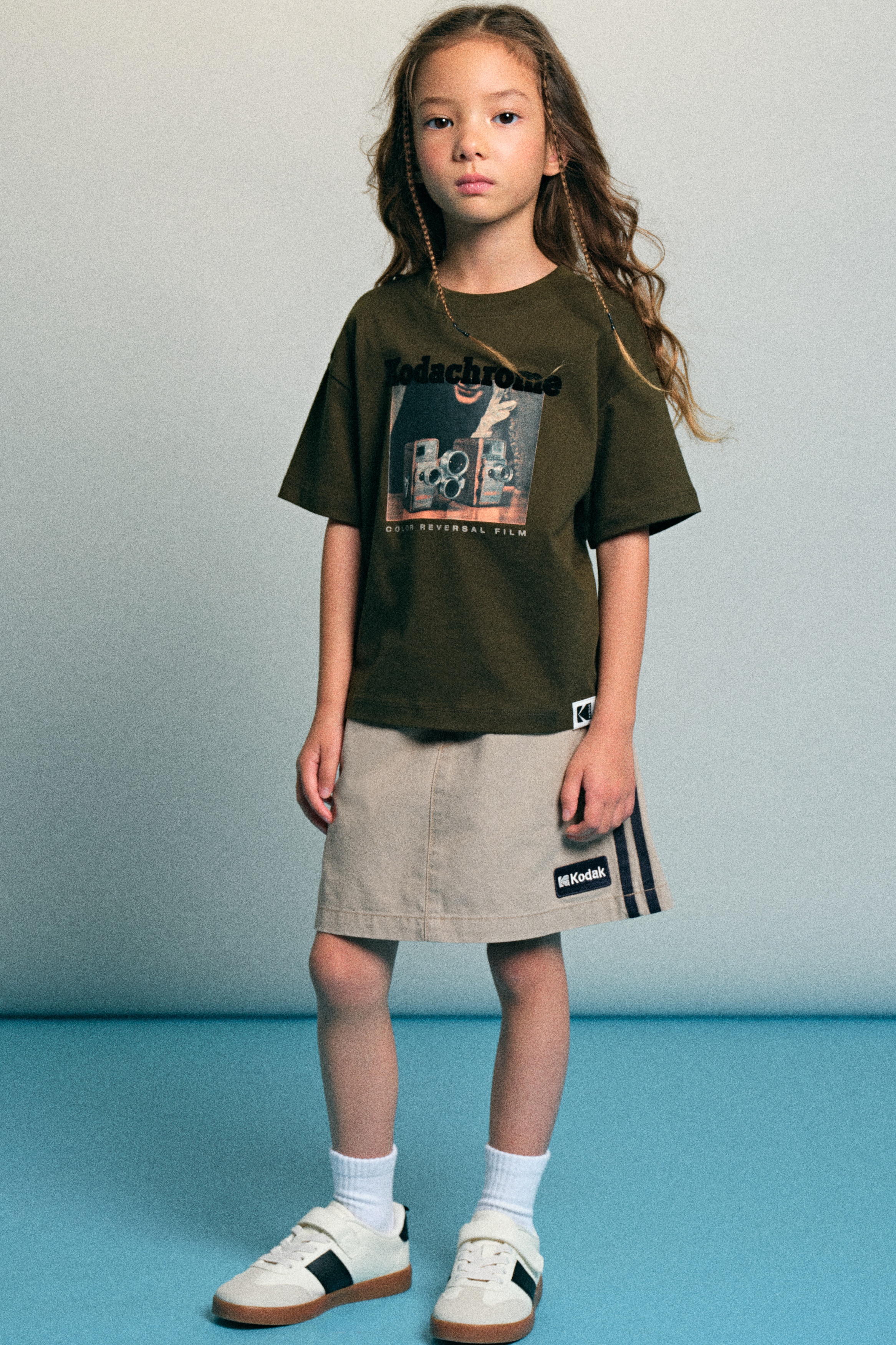 H & M - ツイルAラインスカート - ブラウン