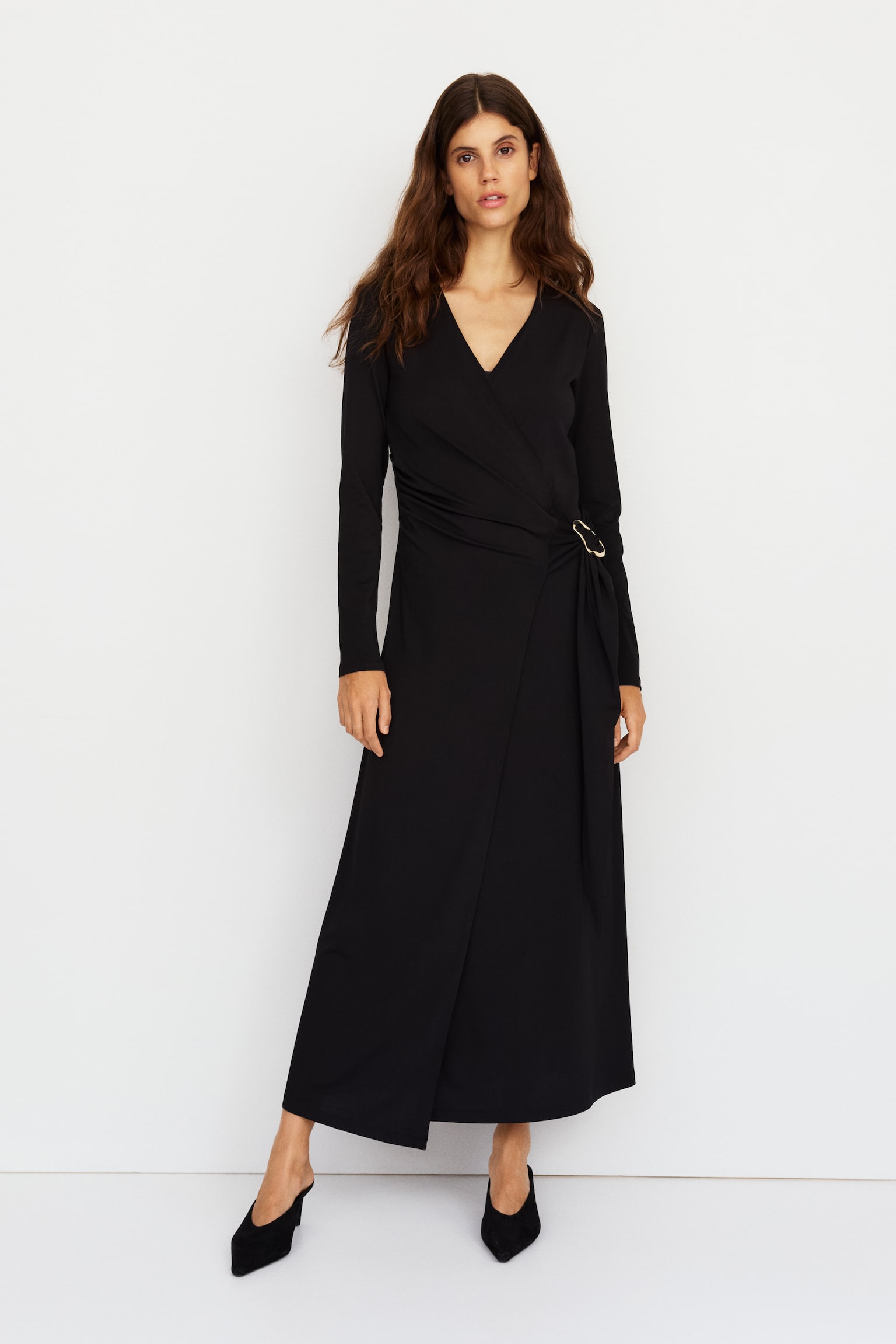 MAMA Nursing wrap dress - Black/Burgundy - 1