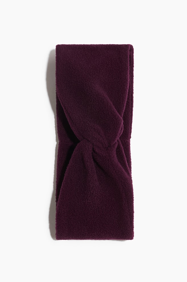 Bandeau de sport en polar - Prune lilas/Noir - 1