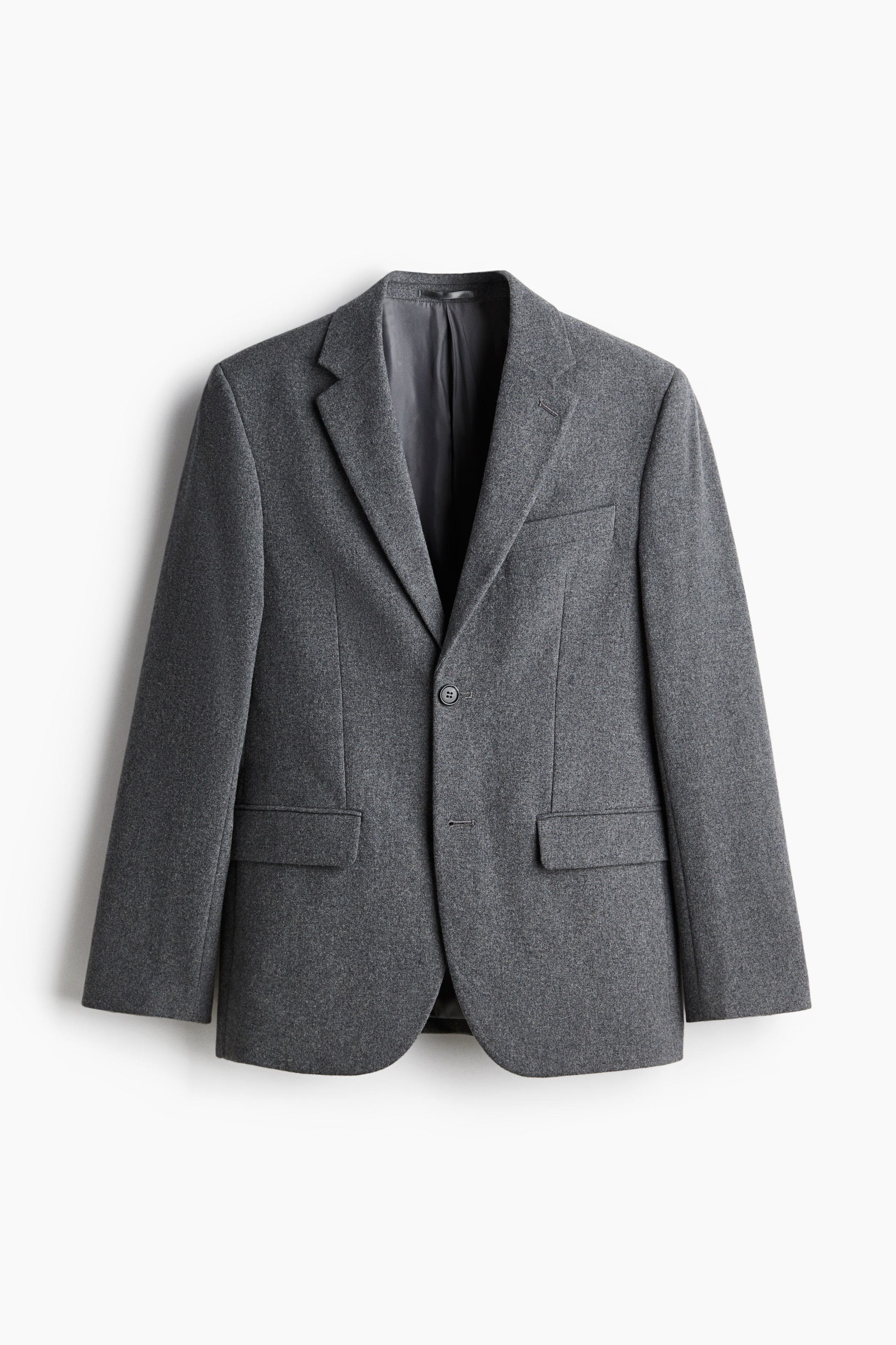 Regular Fit Wool-blend jacket - Dark grey marl - Men | H&M GB 5