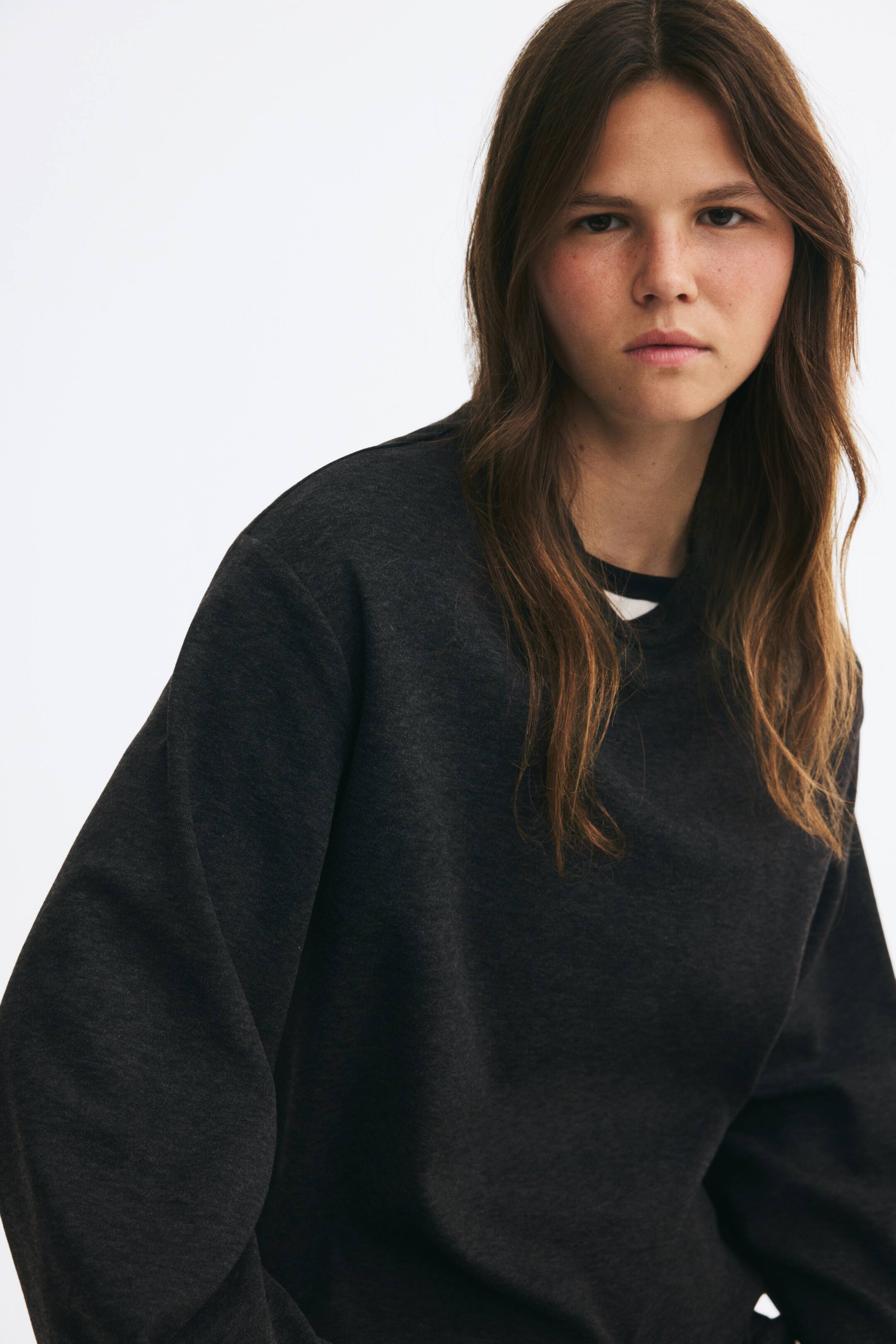 View larger image: Sweatshirt - Dark grey marl - Ladies | H&M MY 1