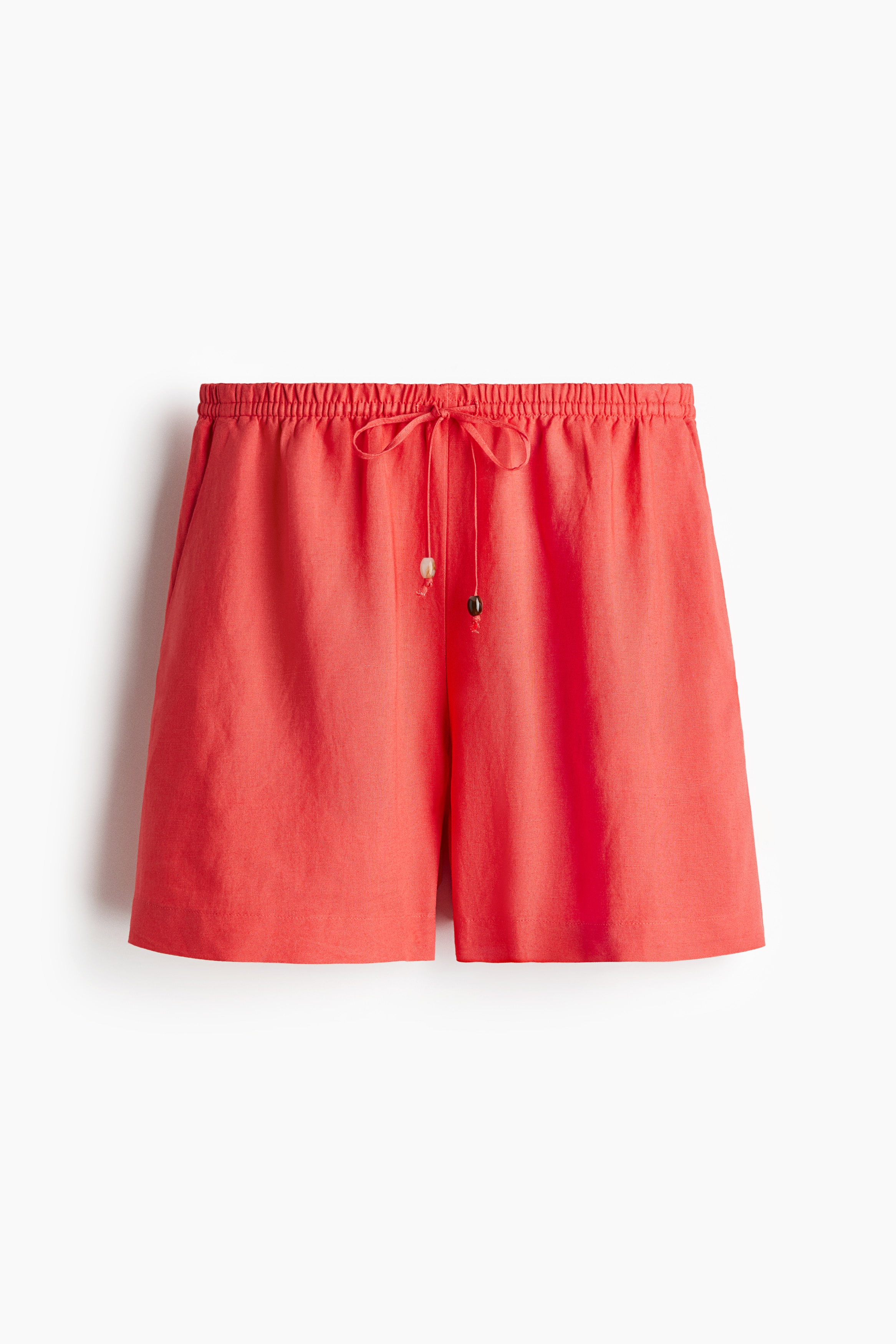 Linen-blend drawstring shorts