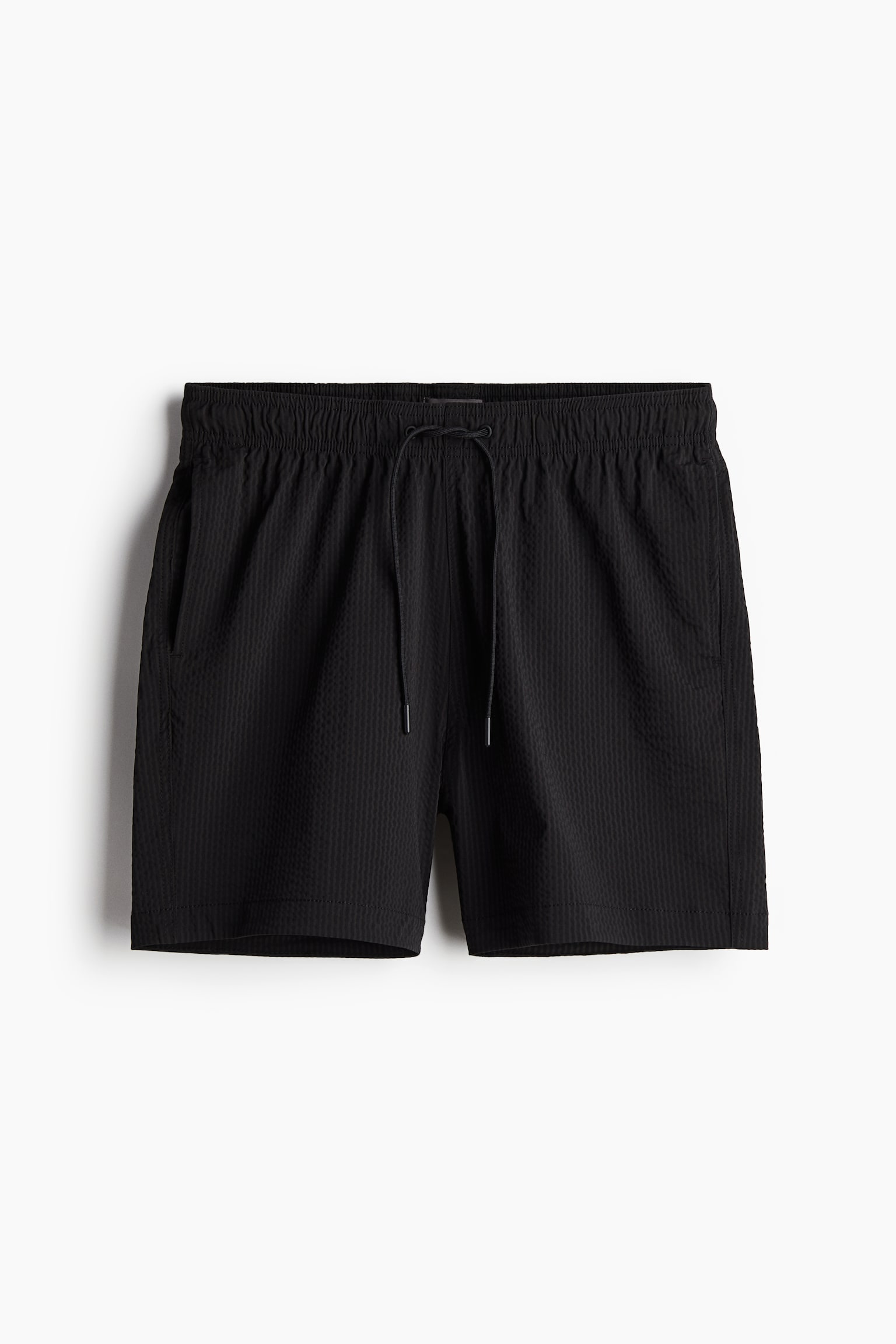 Seersucker swim shorts - Black/Light blue/Dark brown/Dark beige - 2