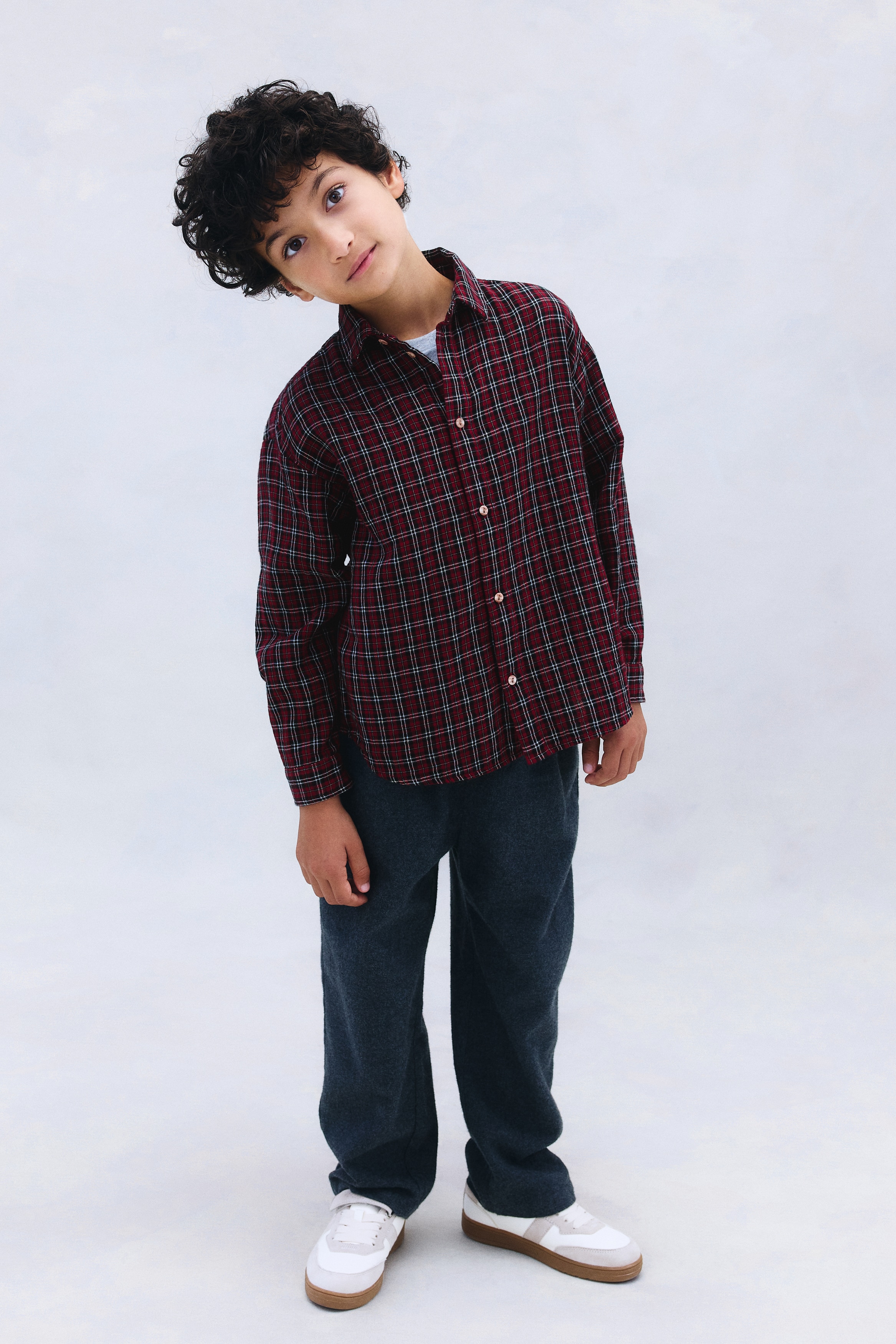 Camicia a quadri in flanella leggera melange - XACUS