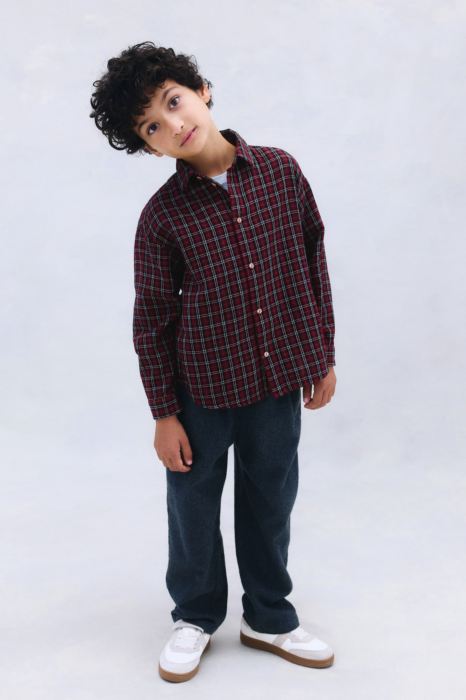 Cotton Muslin Shirt - Red/checked - 3