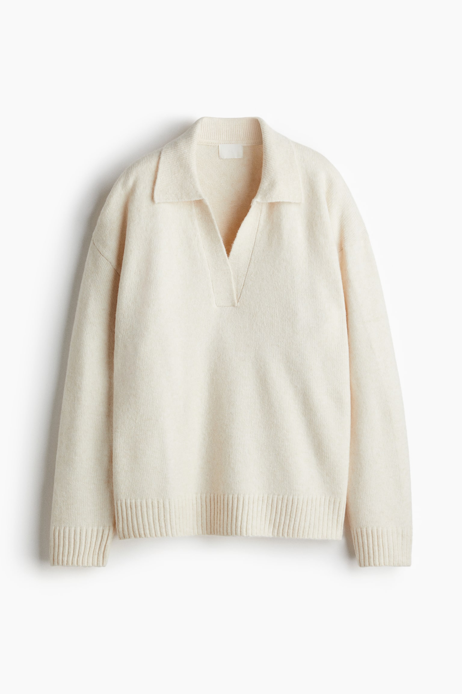 Женский свитер H&M Fine-knit Collared, цвет: Кремовый