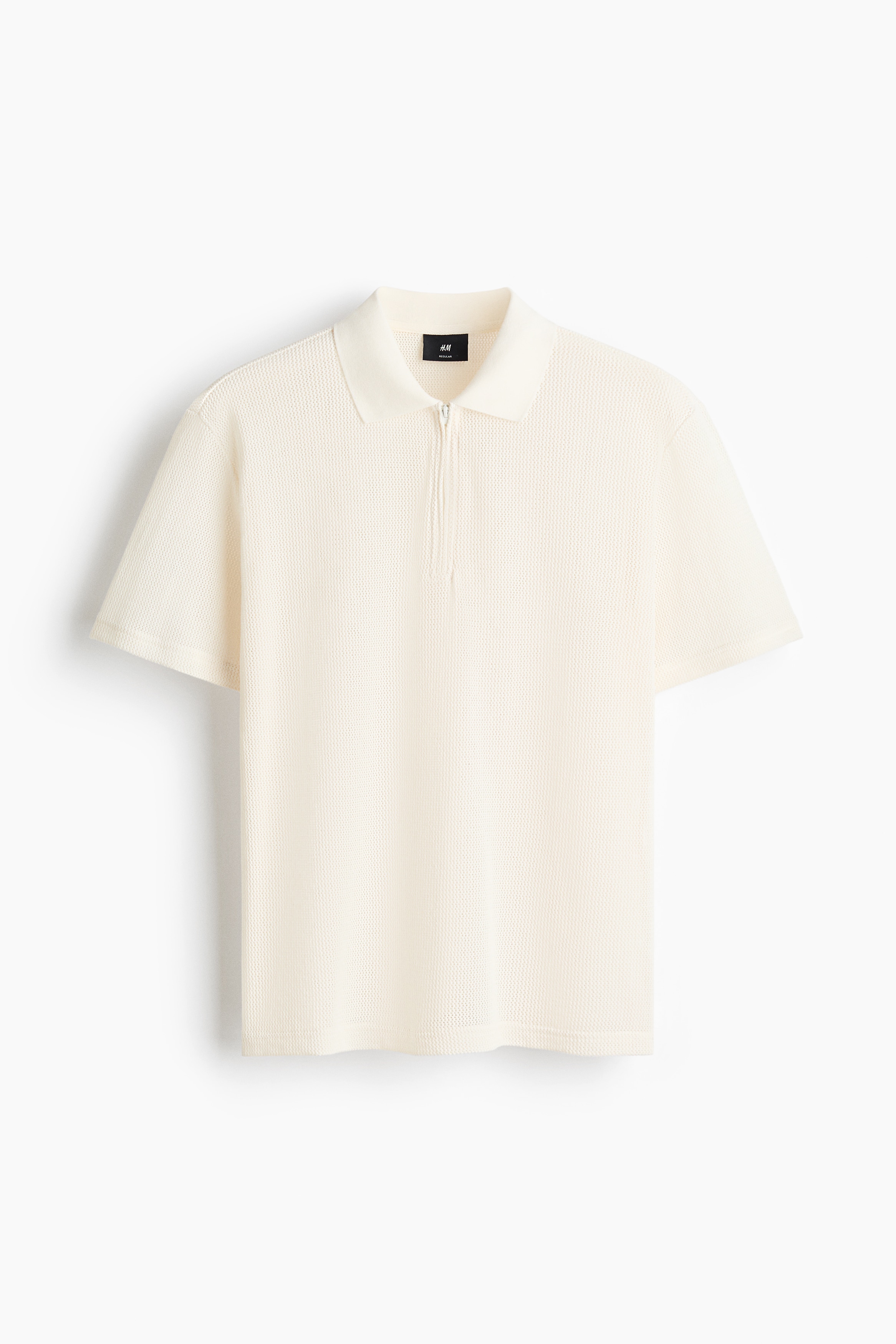 Regular-Fit Open-Knit Polo Shirt