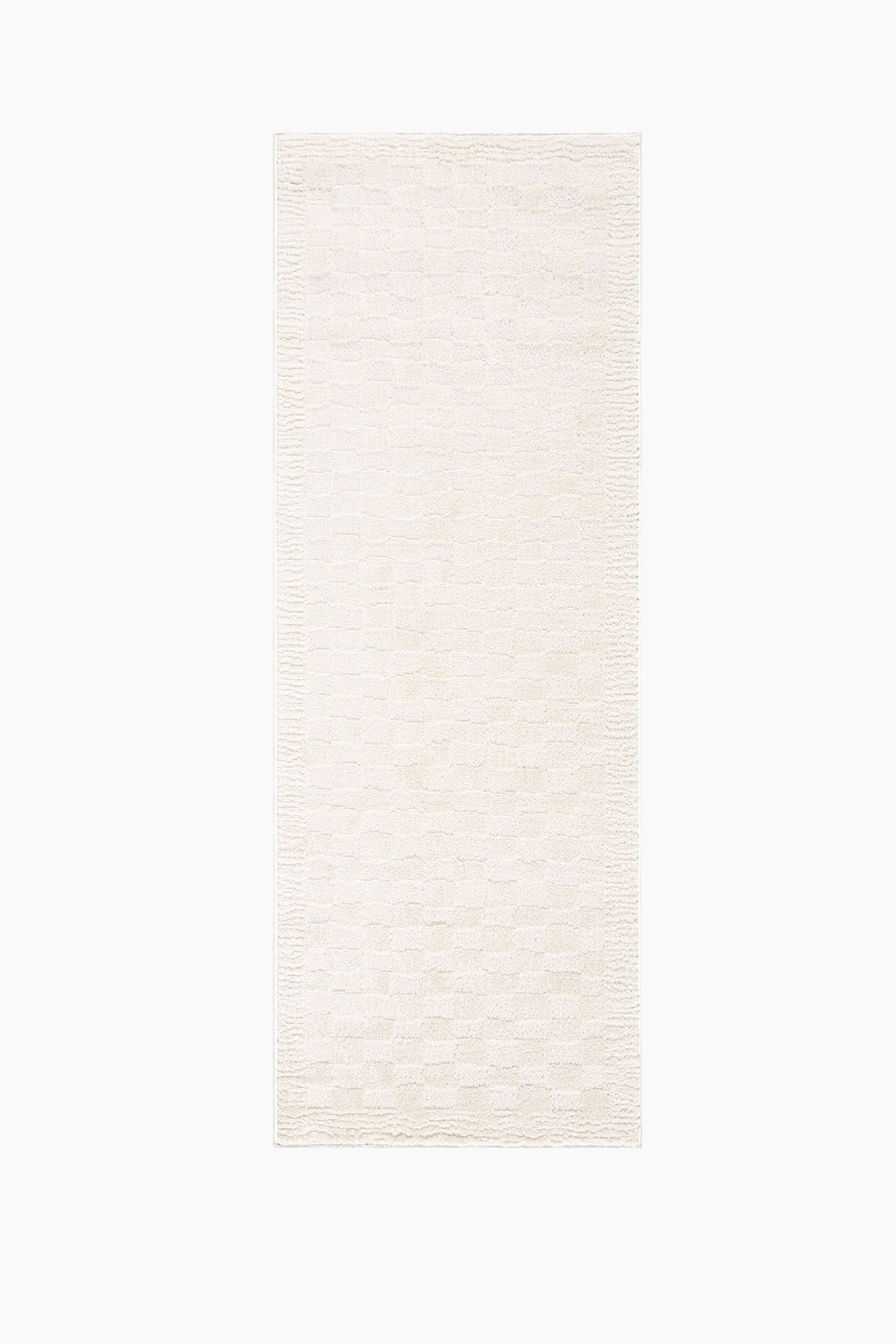 Freud Modern High Pile Checkboard Rug - Ivory/Brown