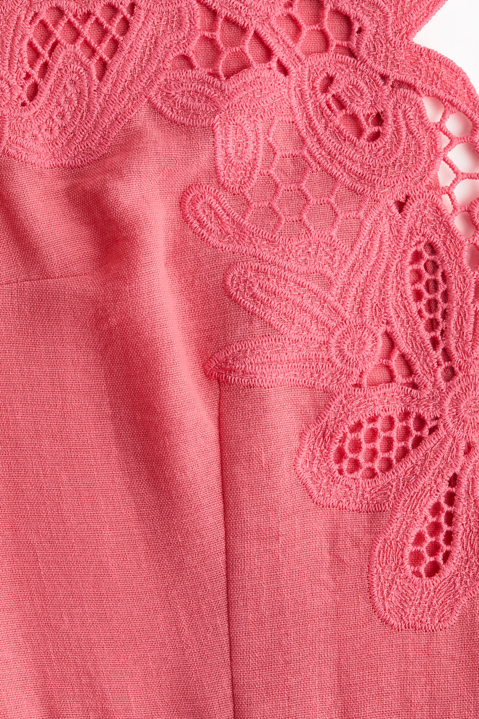 Сукня з ажурною вишивкою - Рожевий - 4