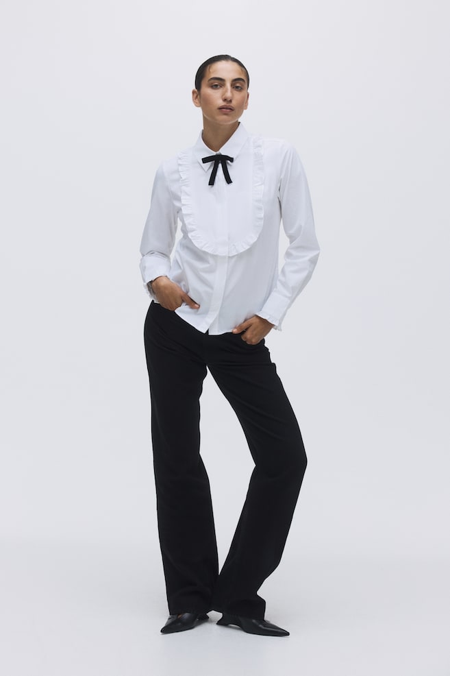 Tuxedo-style shirt-White - 5