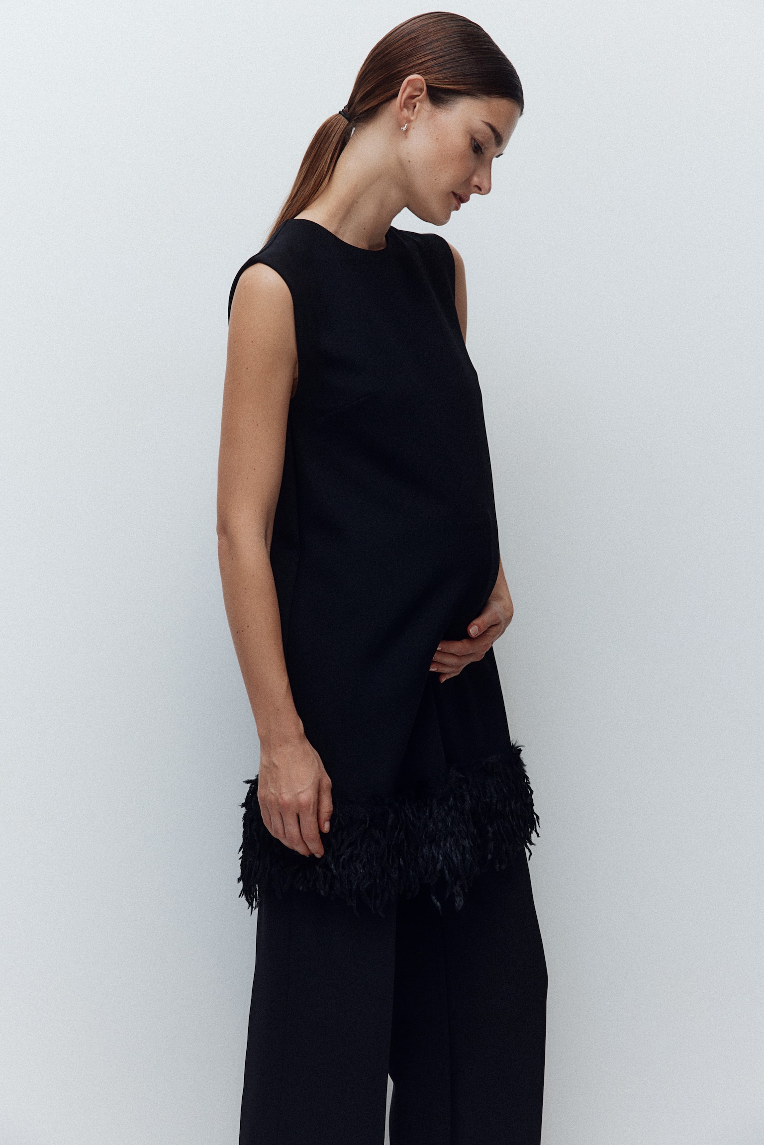 MAMA Fringe-hem mini dress - Black - 3