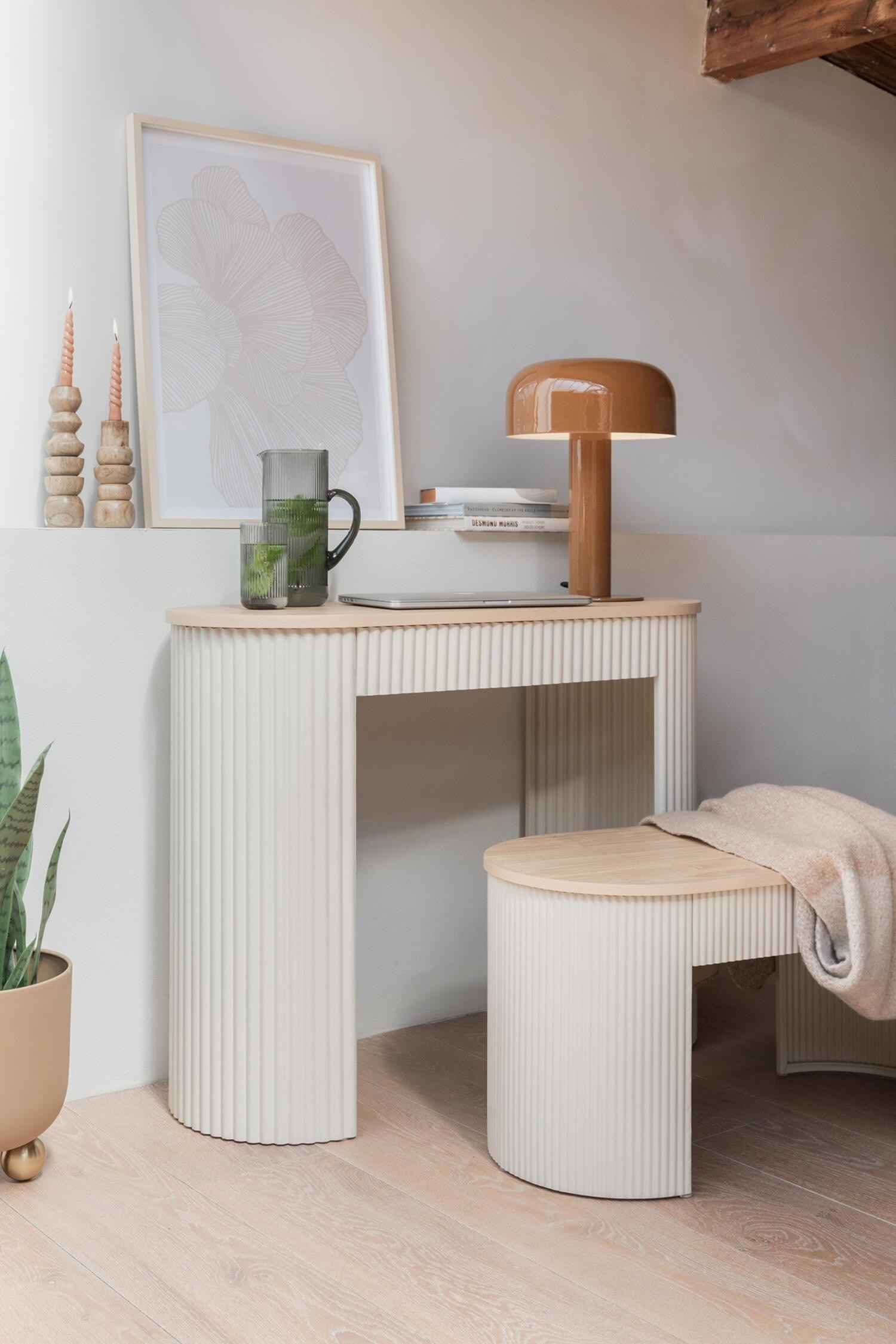 Fornido Bordlampe - Varm Brun/Lyserød Brun/Honninggul/Hvid