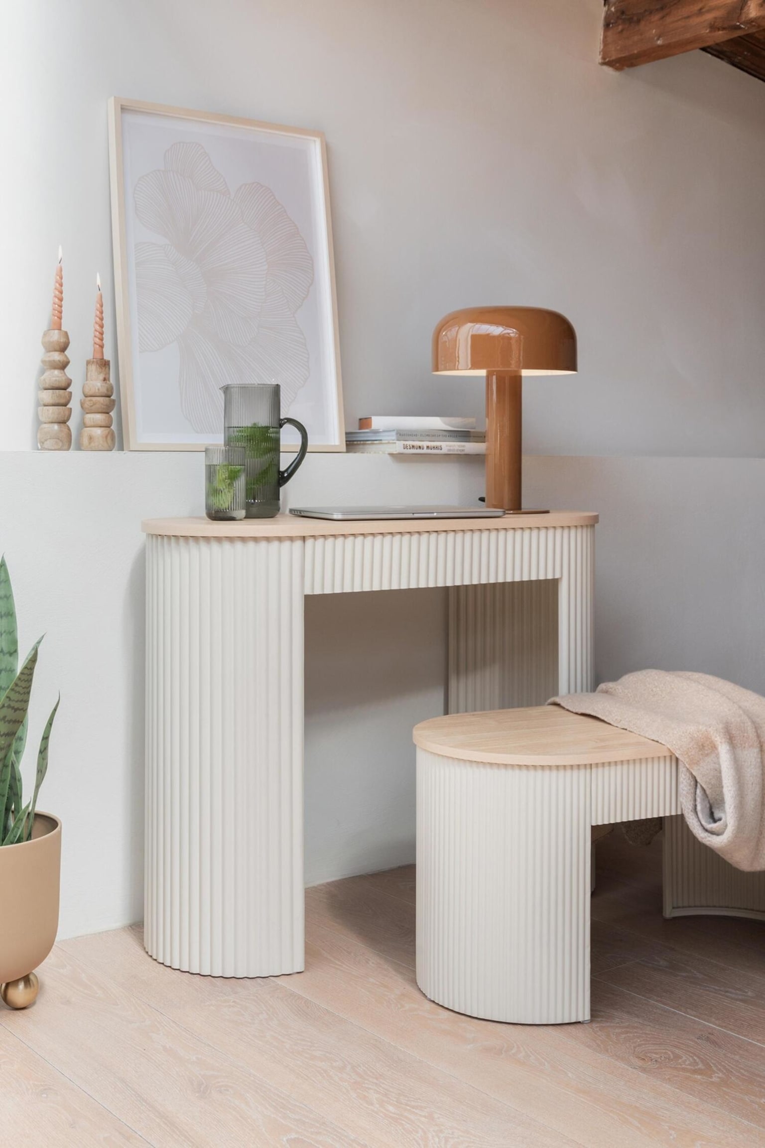 Fornido Lampa Stołowa - Ciepły Brąz/Miodowy Żółty/Różowy Brąz/Biały - 2