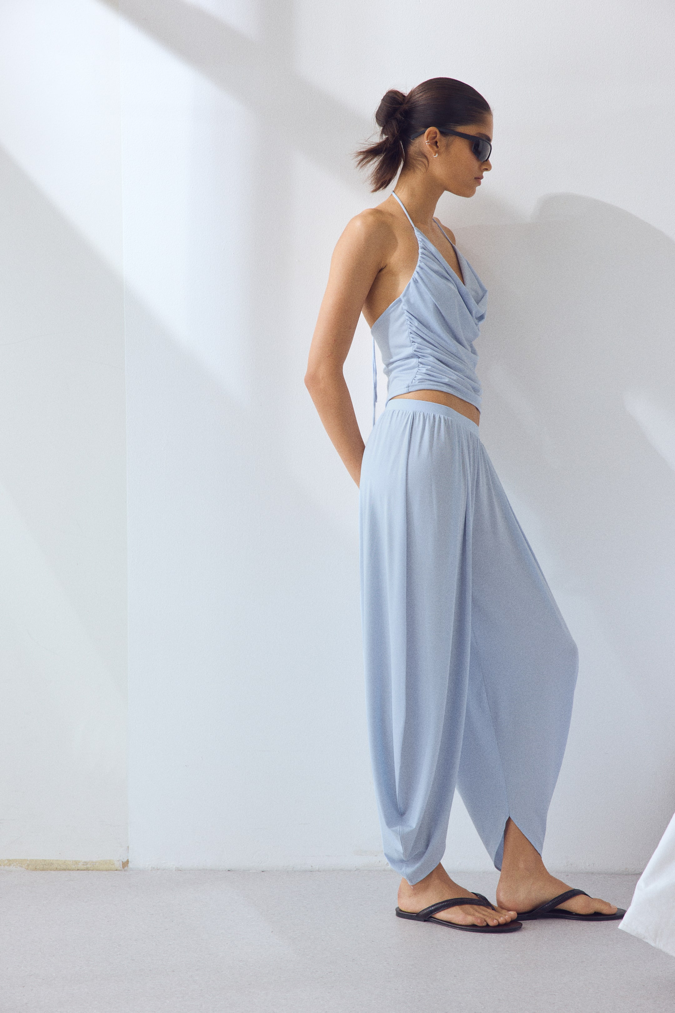 Draped Pull-On Pants