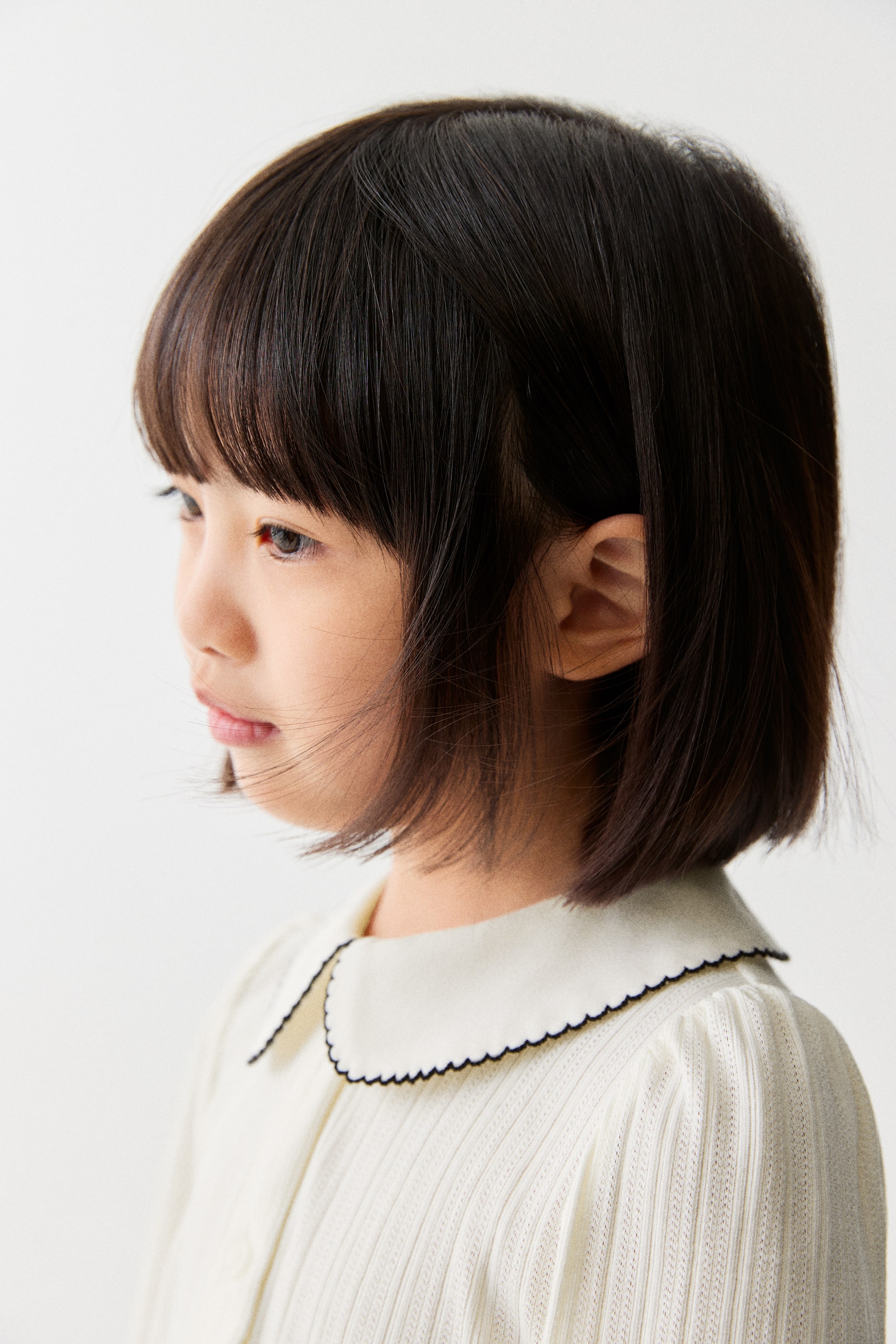 拡大画像を表示: ポインテルニットブラウス - ホワイト - Kids | H&M JP 1