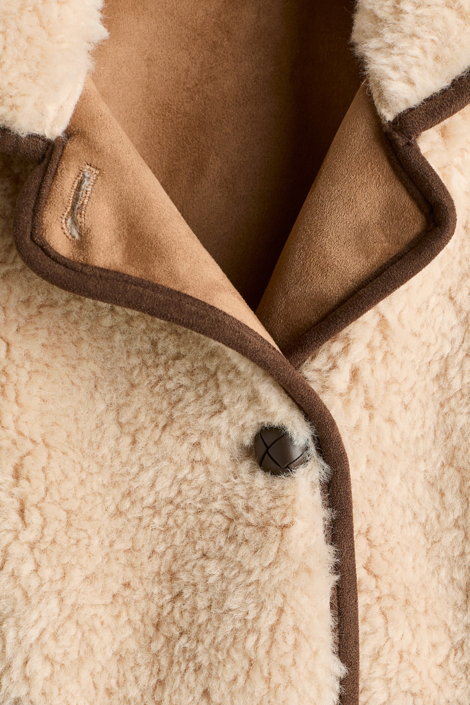 Детская куртка H&M Teddy Fleece, цвет: Бежевый — фото 6