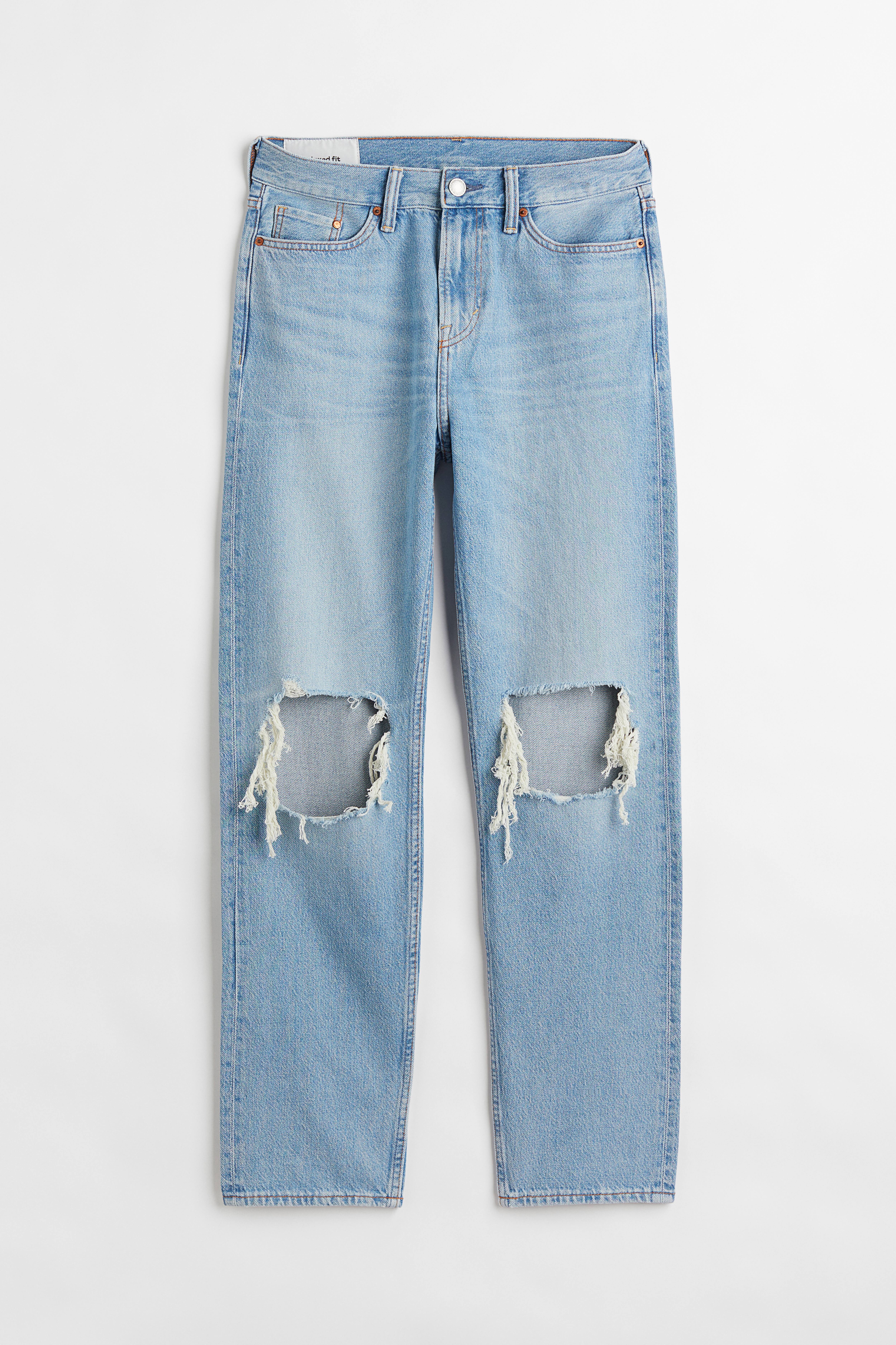 Blue shops ripped jeans h&m