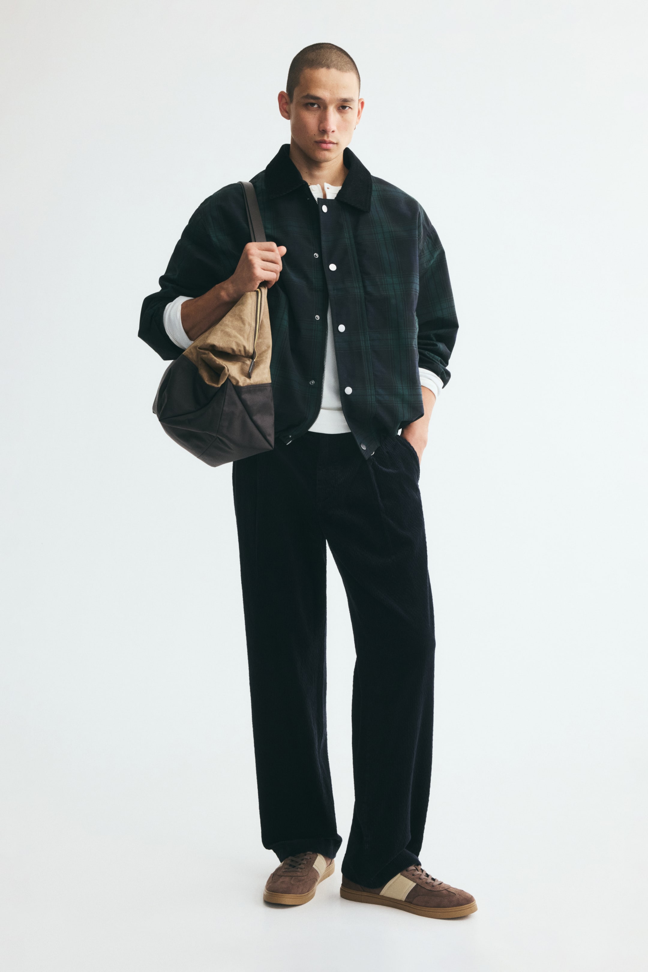 View larger image: Regular Fit Corduroy trousers - Navy blue - Men | H&M IN 1