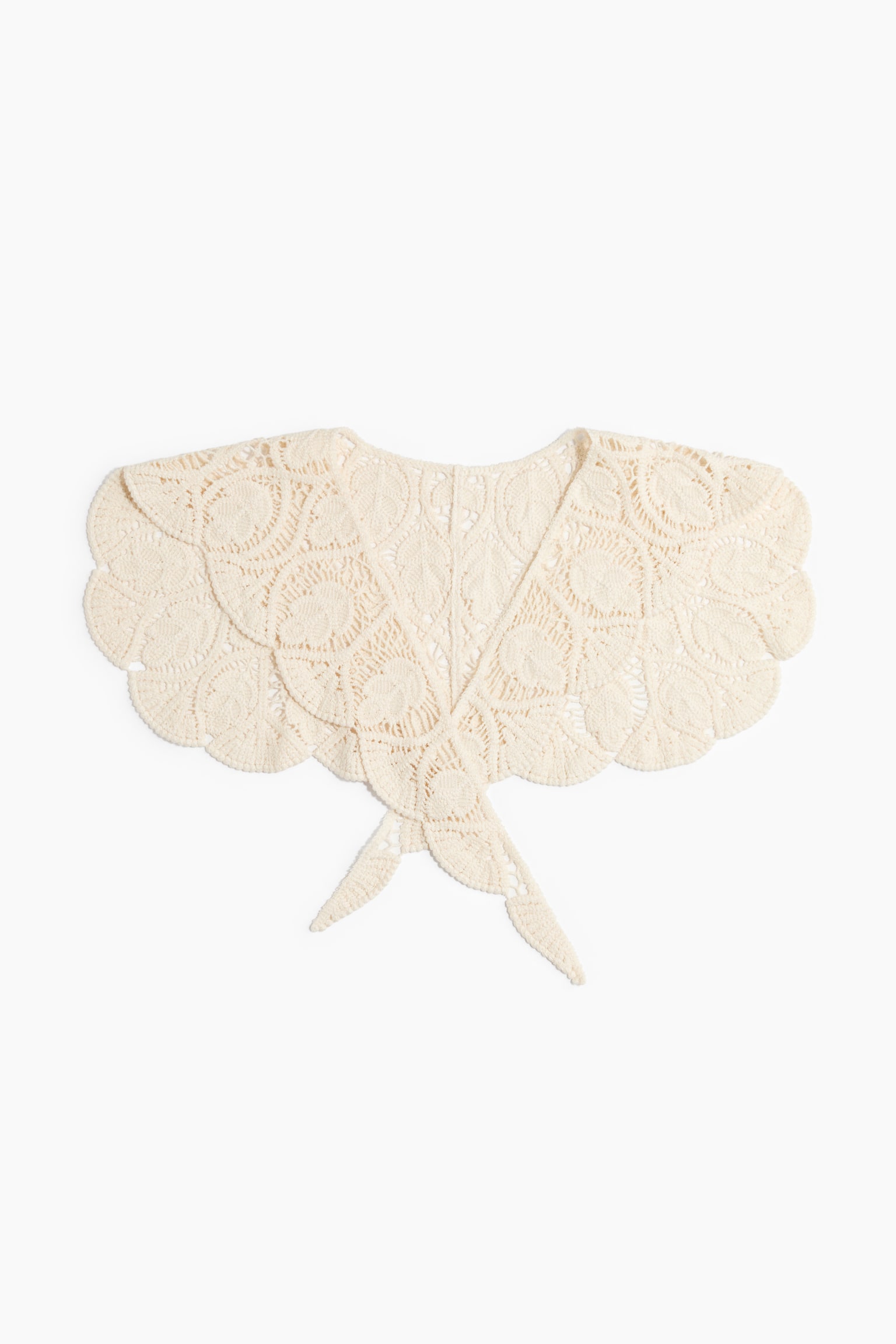 Crochet-look knitted scarf - Light beige