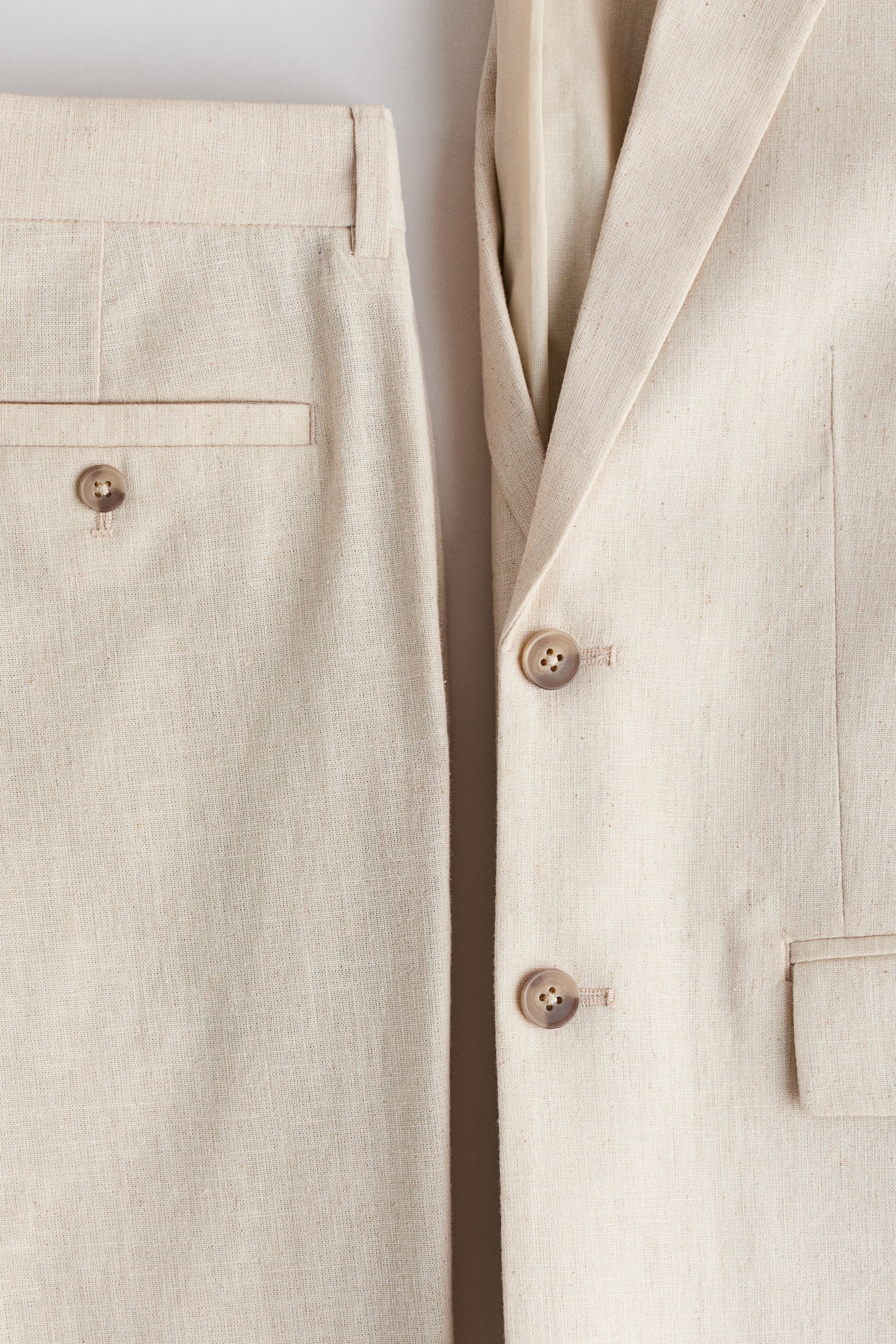 Traje en mezcla de lino - Beige claro - 2