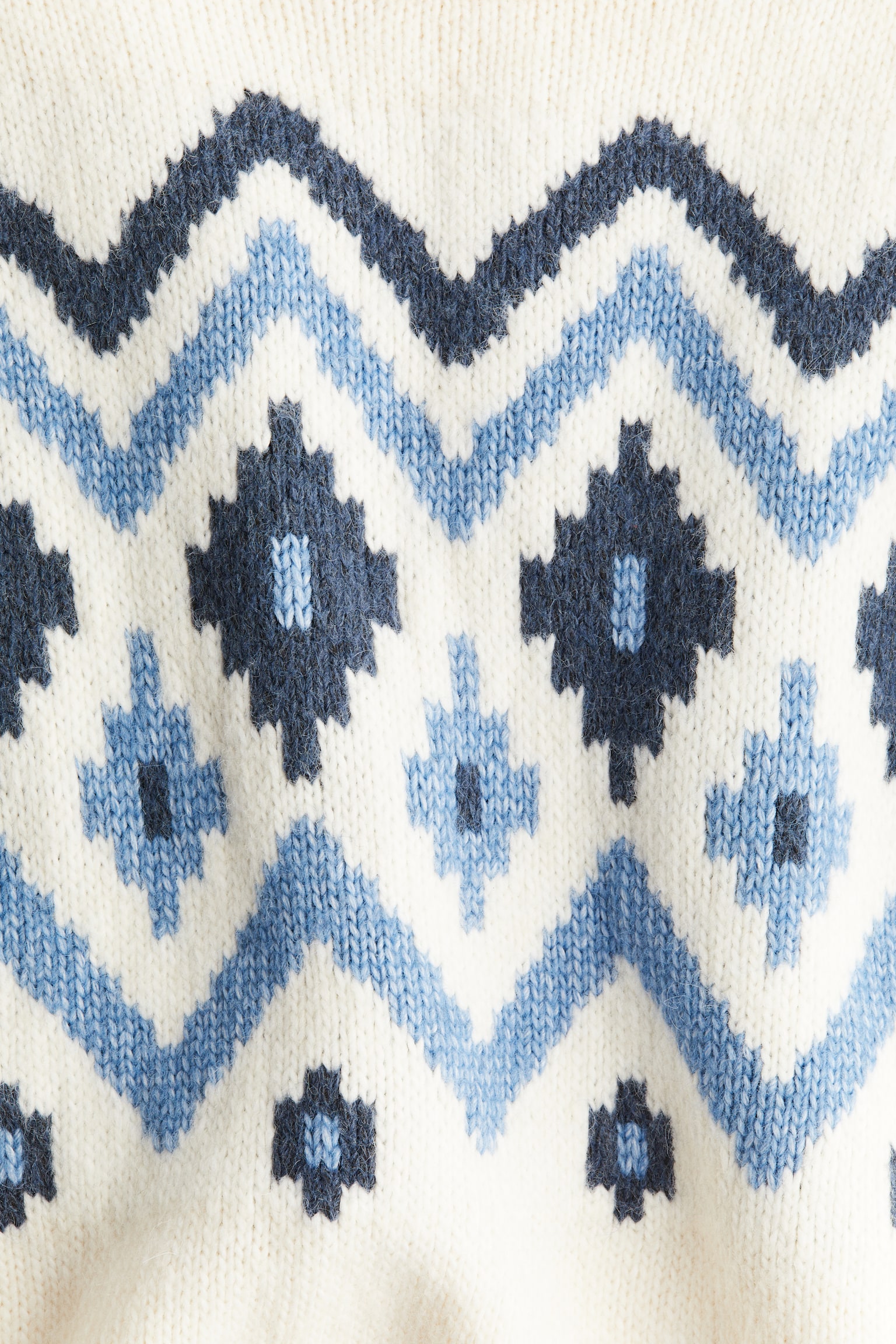 Jacquard-knit jumper - White/Patterned - 4