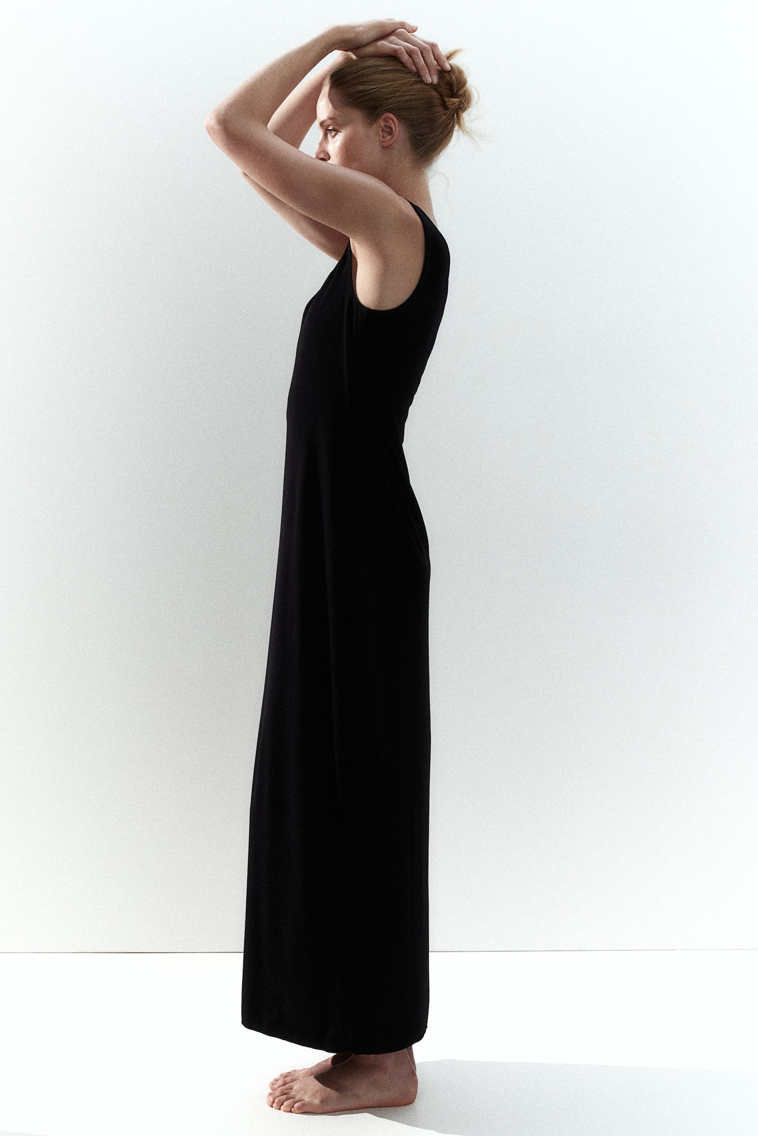 Long jersey dress - Black - 6