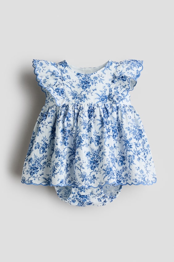 Детские платья H&M Floral-Print Cotton Bodysuit Dress