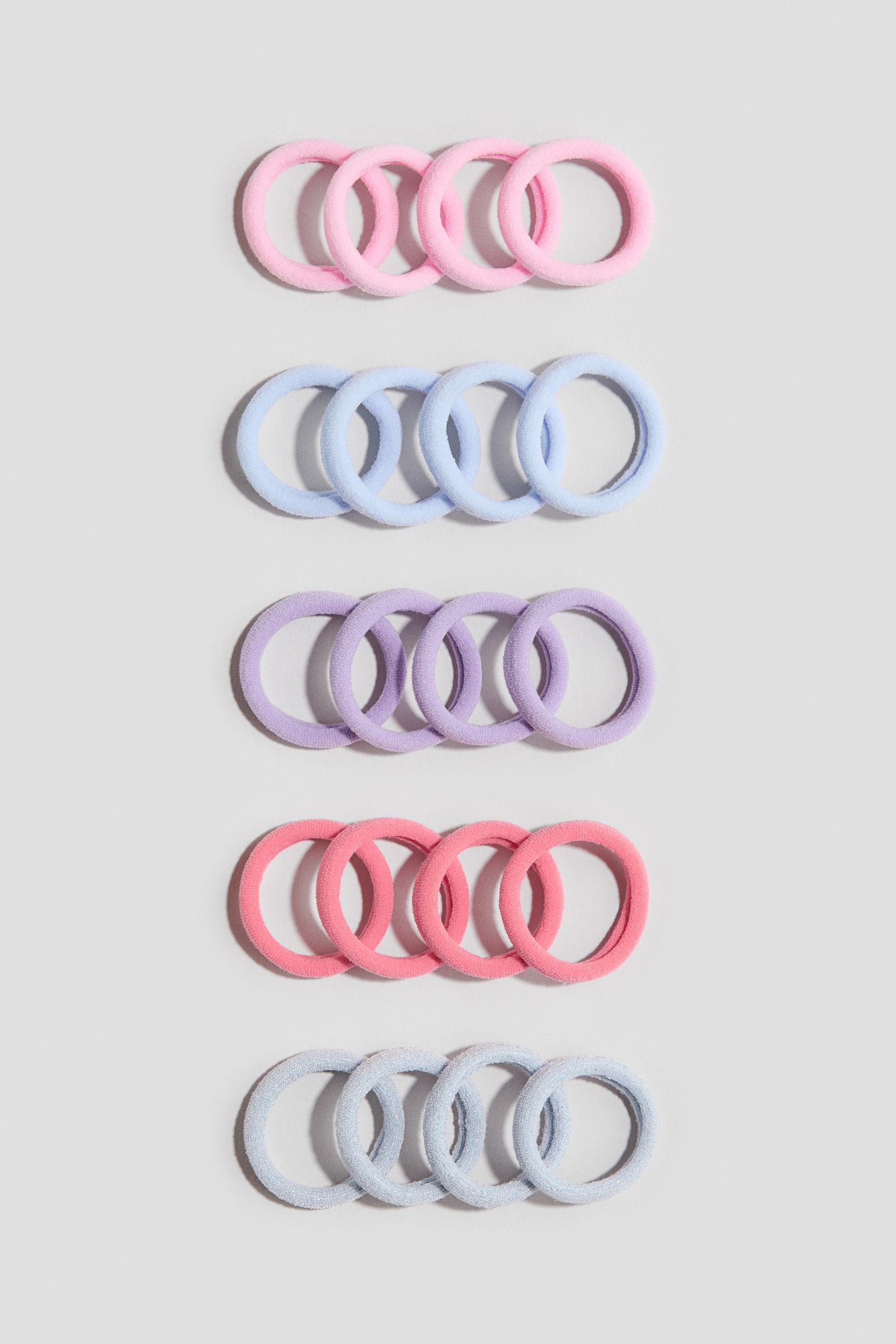 20-pack hair elastics - Pink/Blue/Pink/Gold-coloured/Pink/Gold-coloured