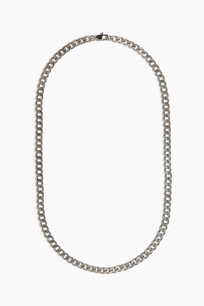 Stainless Steel Necklace - Silver-colored - 1