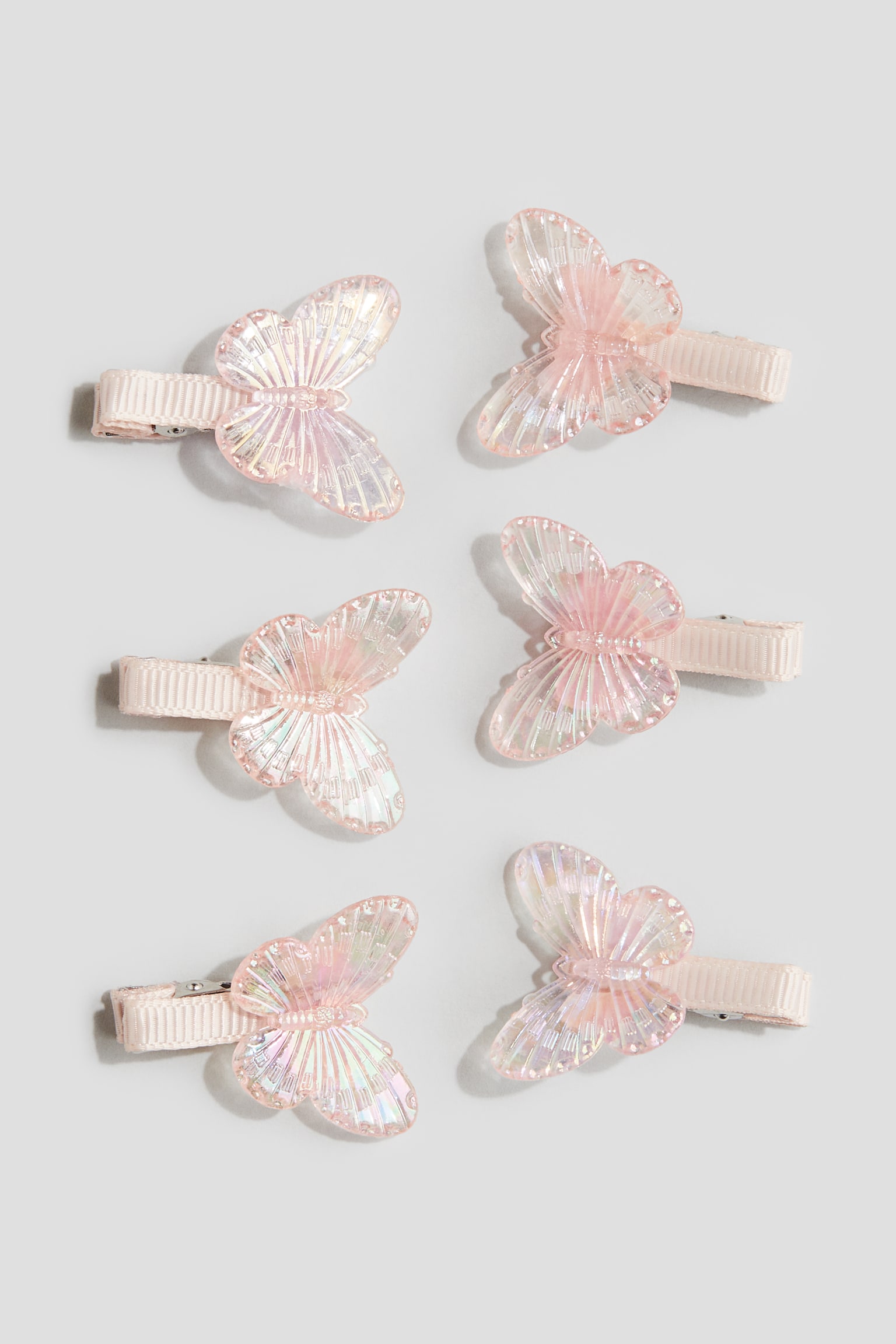 6-pack Hair Clips - Light pink/White - 1