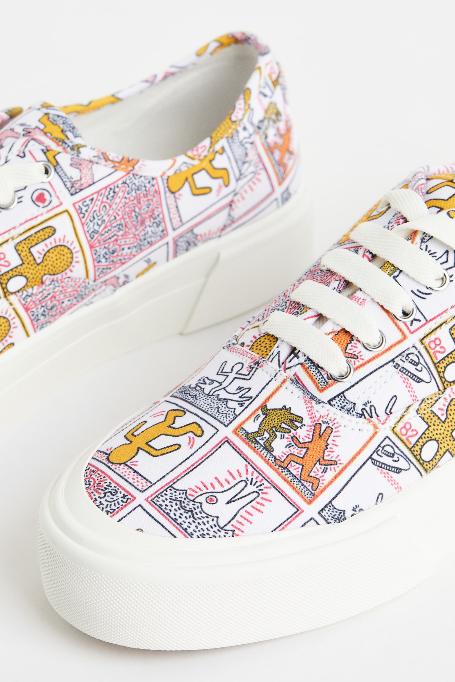 Pattern Canvas Sneakers - White/Keith Haring - 2