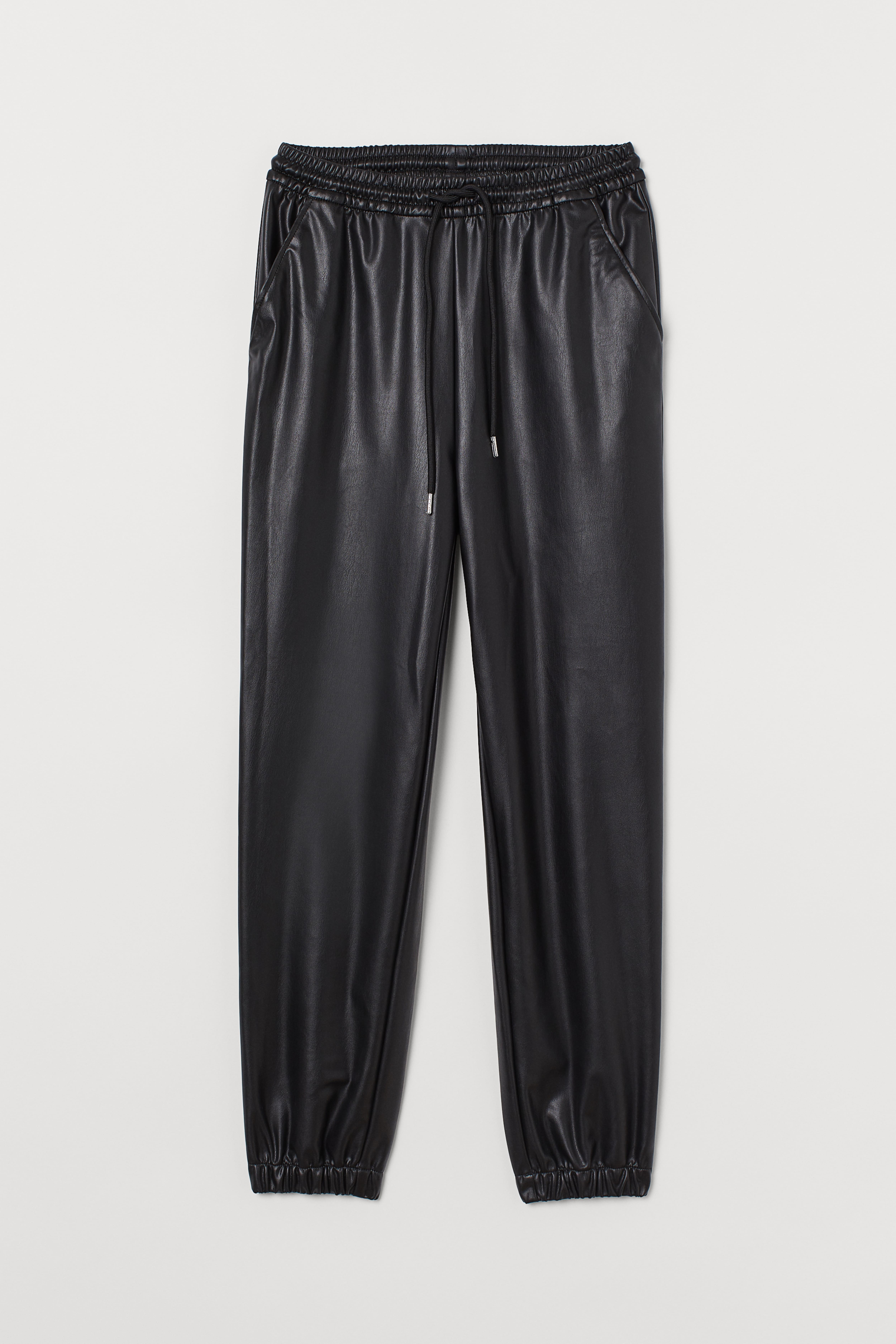 Imitation leather trousers orders h&m