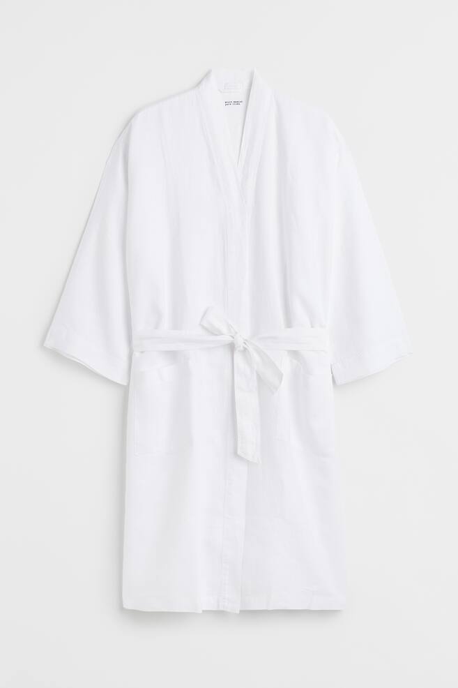 Washed linen dressing gown - White/Light grey/Grey/Powder beige/dc/dc/dc/dc/dc - 1