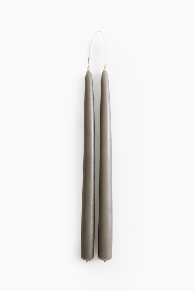 2-Pack Taper Candles - Taupe - 1