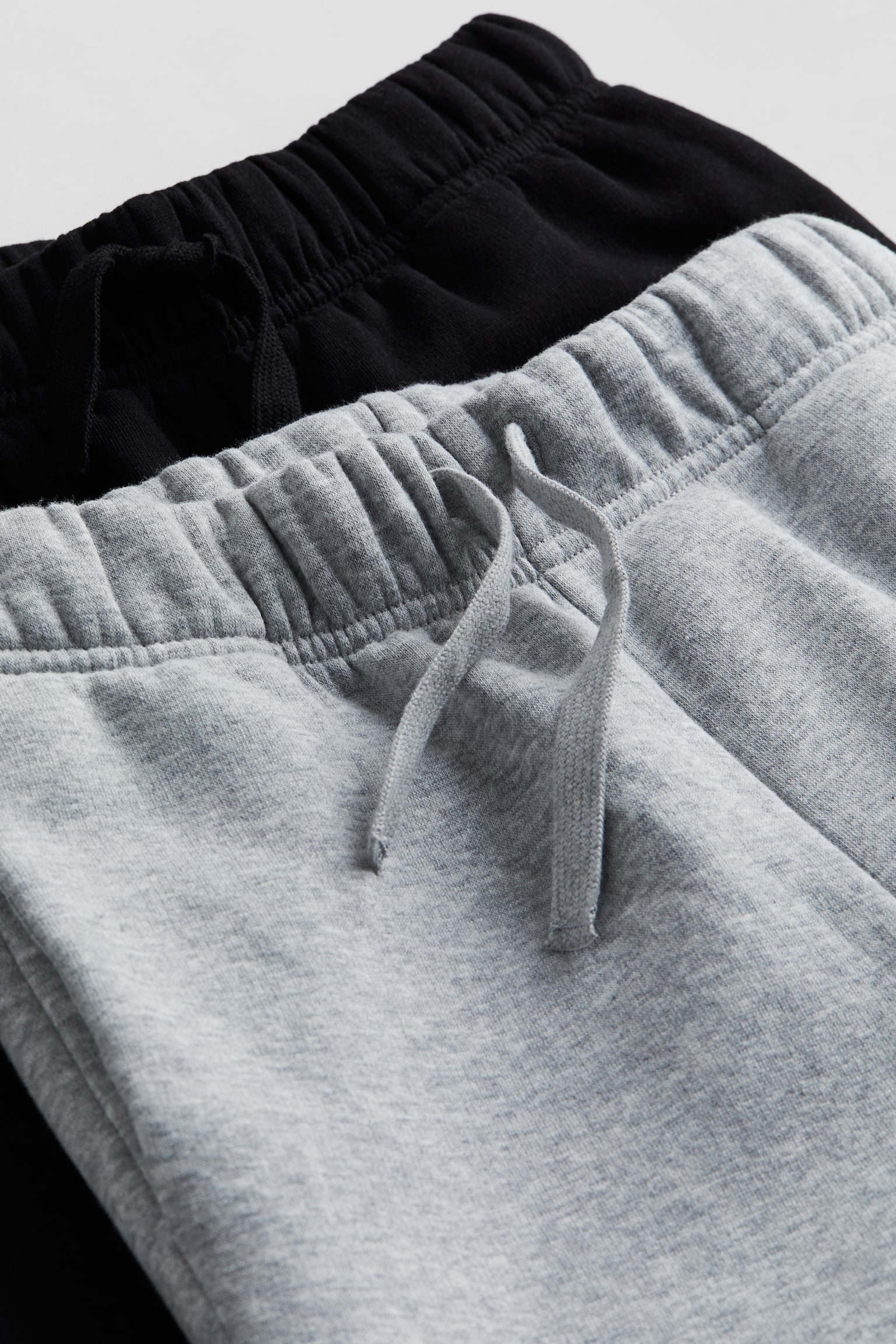 2-pack Loose Fit Sweat Track Pants - Black/Light grey marle - 3