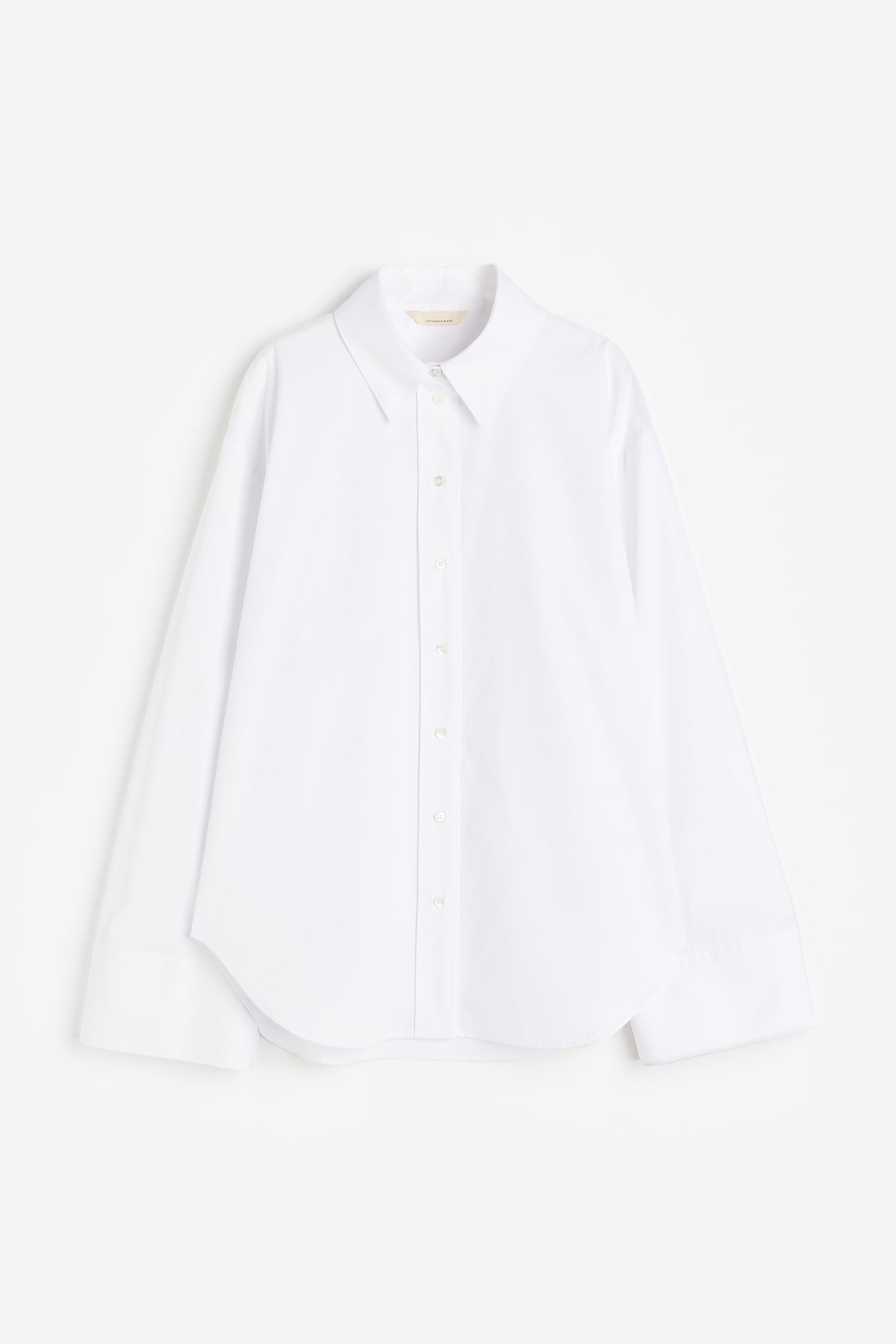 Silk-blend Shirt - Long sleeve - Regular length - White - Ladies | H&M US