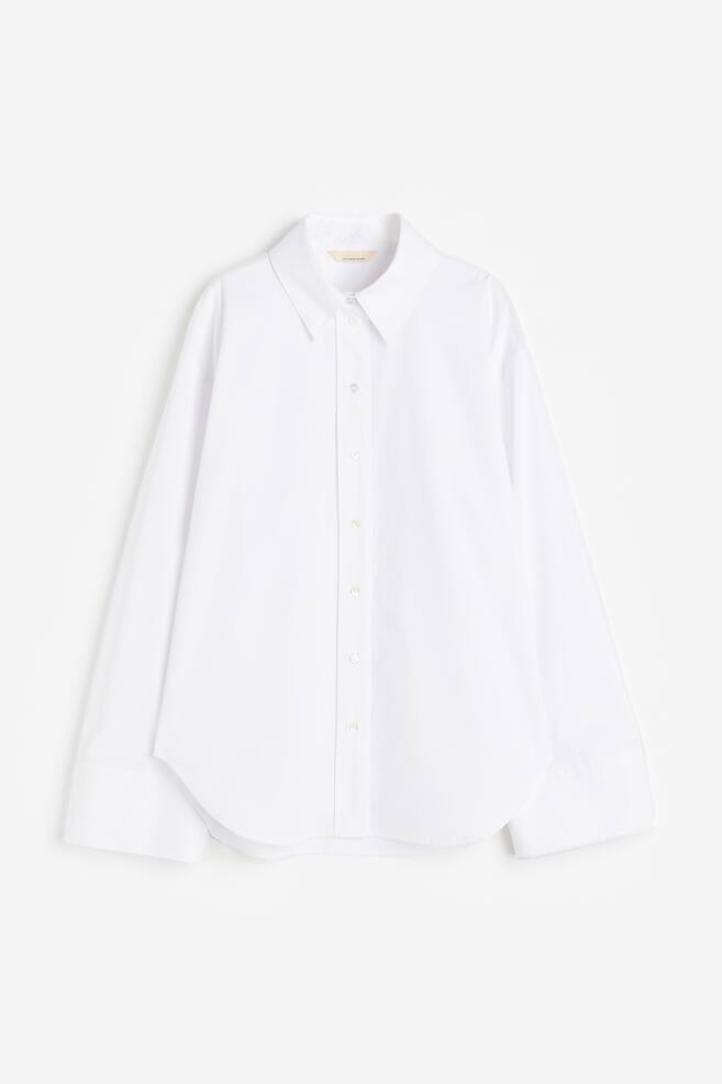 Silk-blend shirt - White/Light beige - 2