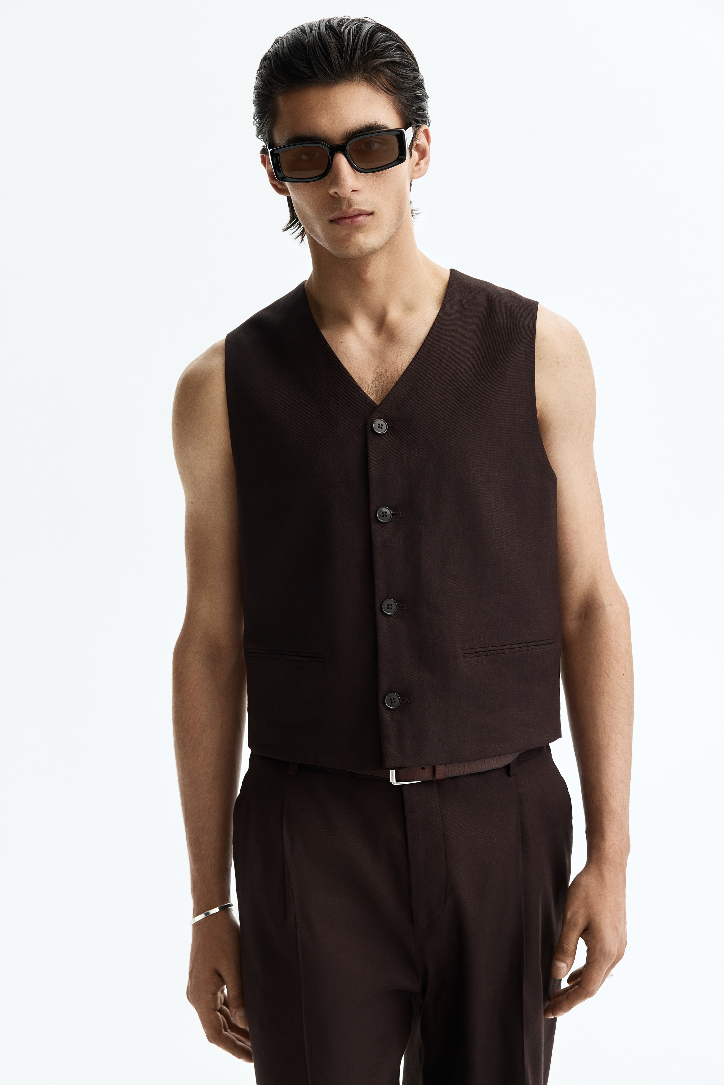 Kostymväst Regular Fit - Mörkbrun