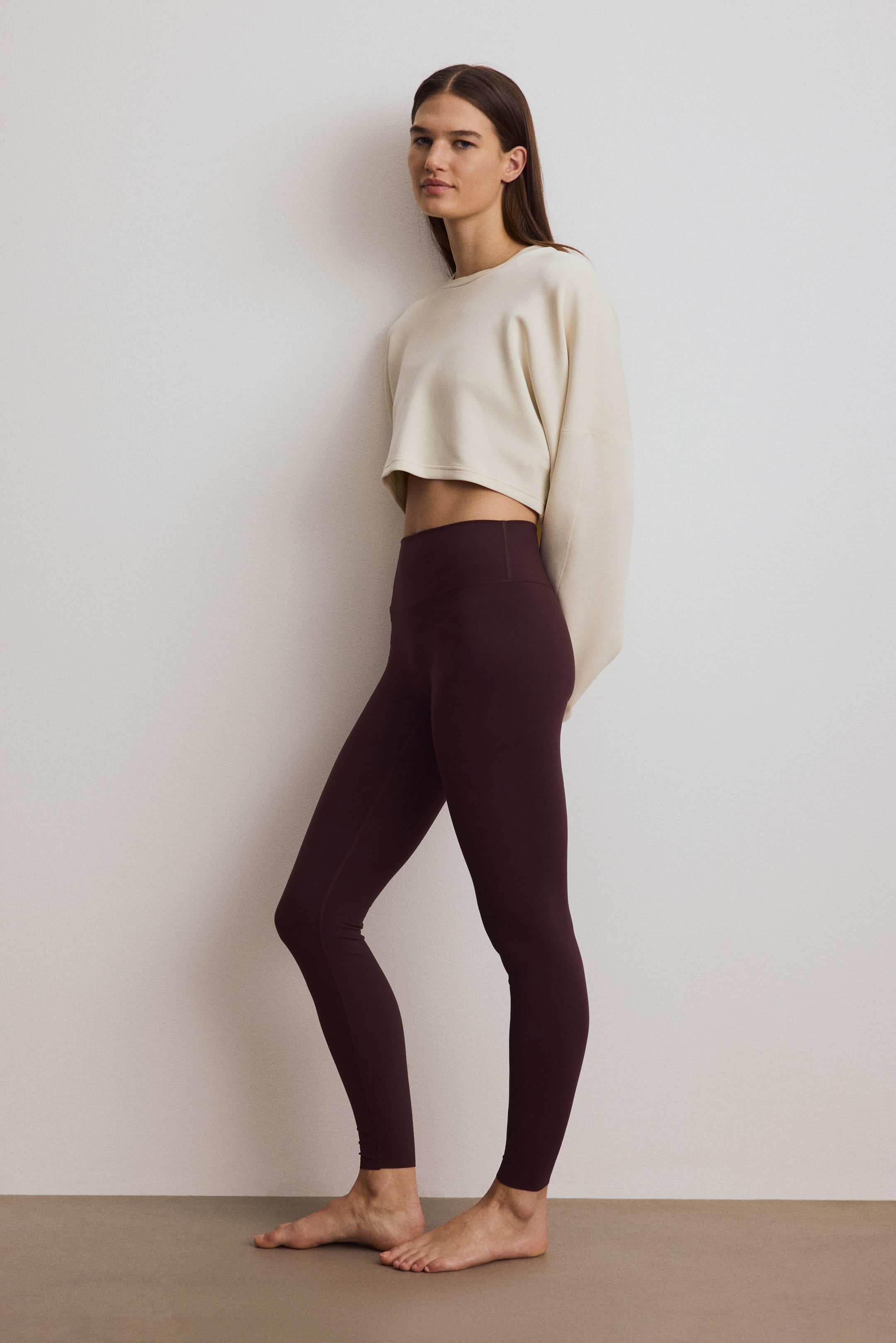 View larger image: Sports leggings with SoftMove™ - Chocolate plum - Ladies | H&M IN 1