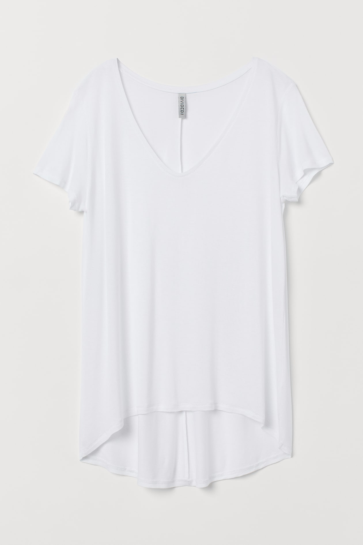 V-neck viscose top - V-neck - Short sleeve - White - Ladies | H&M GB