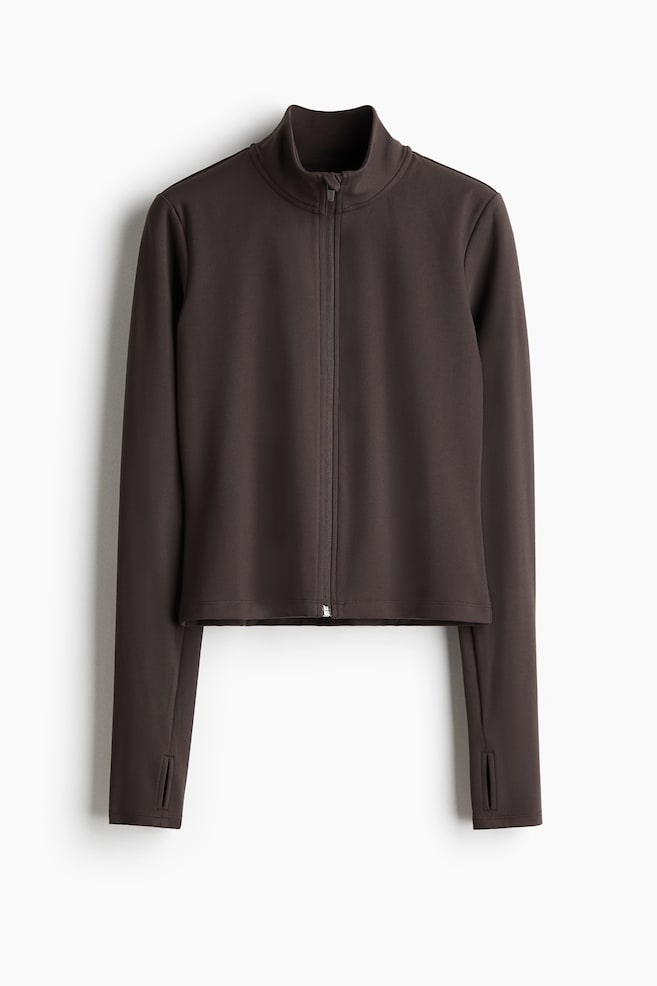 Zip-through sports jacket with SoftMove™ - Brown/Cream/Black/Choco mocha/Sage green/Aubergine purple/Plum purple/Dark grey/Antique rose/Mocha/Pannacotta yellow/Lilac/Light burgundy/Apricot/Storm blue/White/Amazonite blue/Powder pink/Chocolate plum/Dark brown/Peachy beige/Dusty violet/Navy blue/Pastel pink - 1