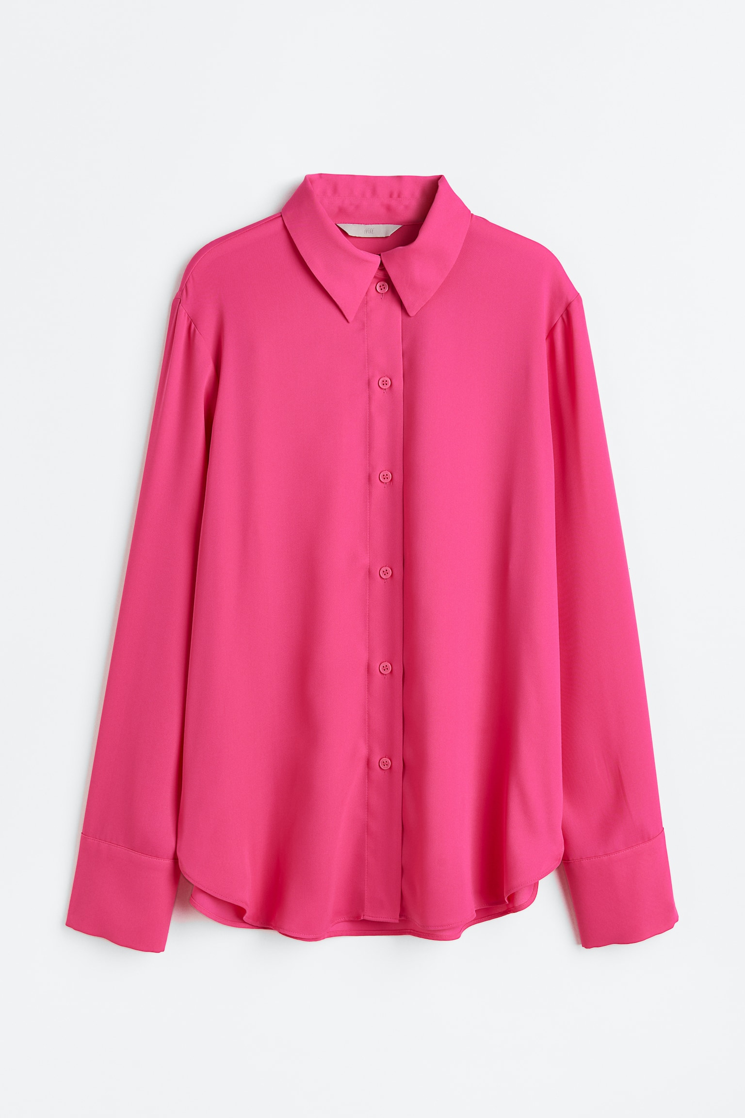 Pointed Collar Shirt - Bright pink/Light beige/Pattern/Green/Black/Spot/White/Stripe/Dark teal/Black/Cream/Light pink/Floral - 1