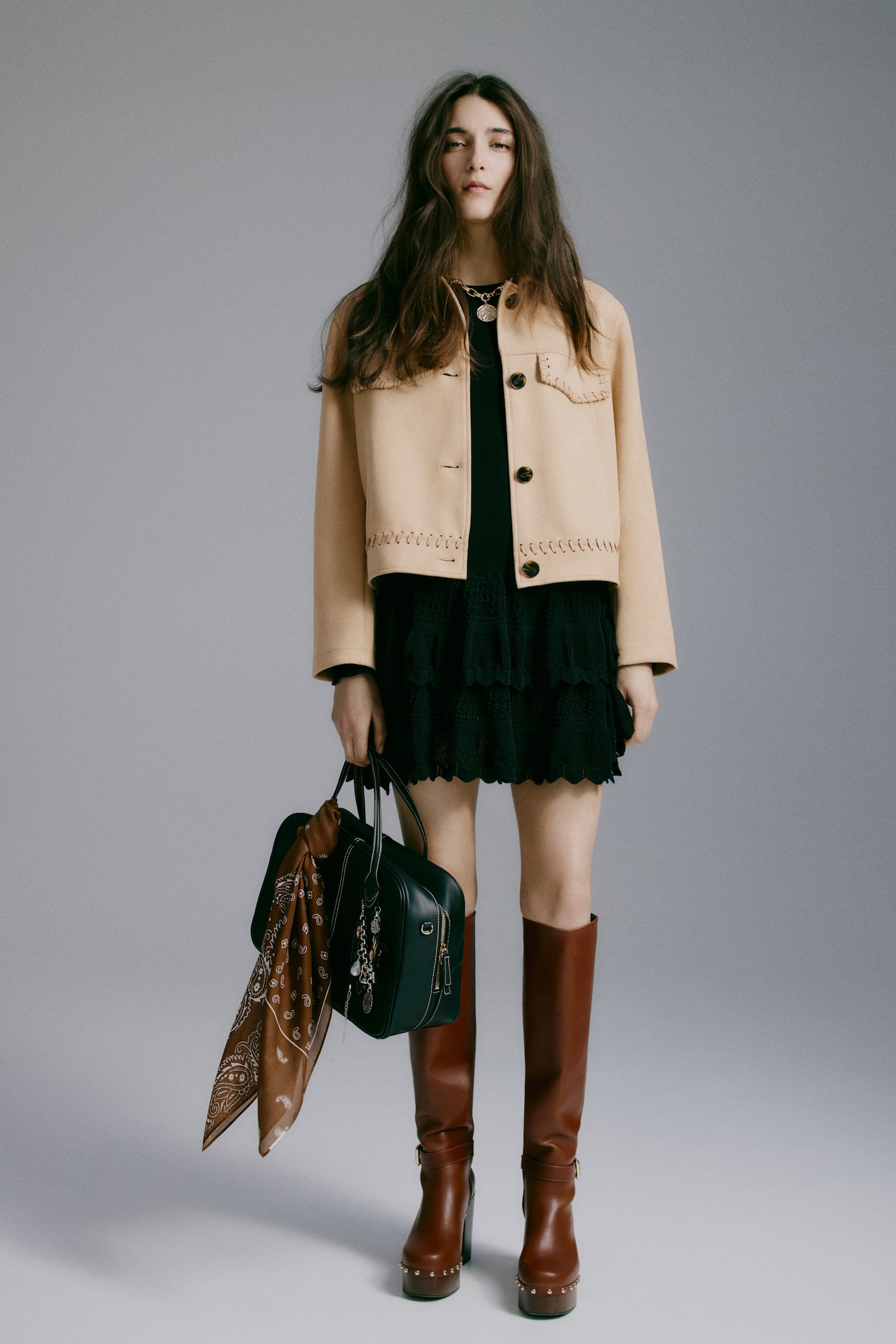 ז'קט באורך המותן - בז' - 5