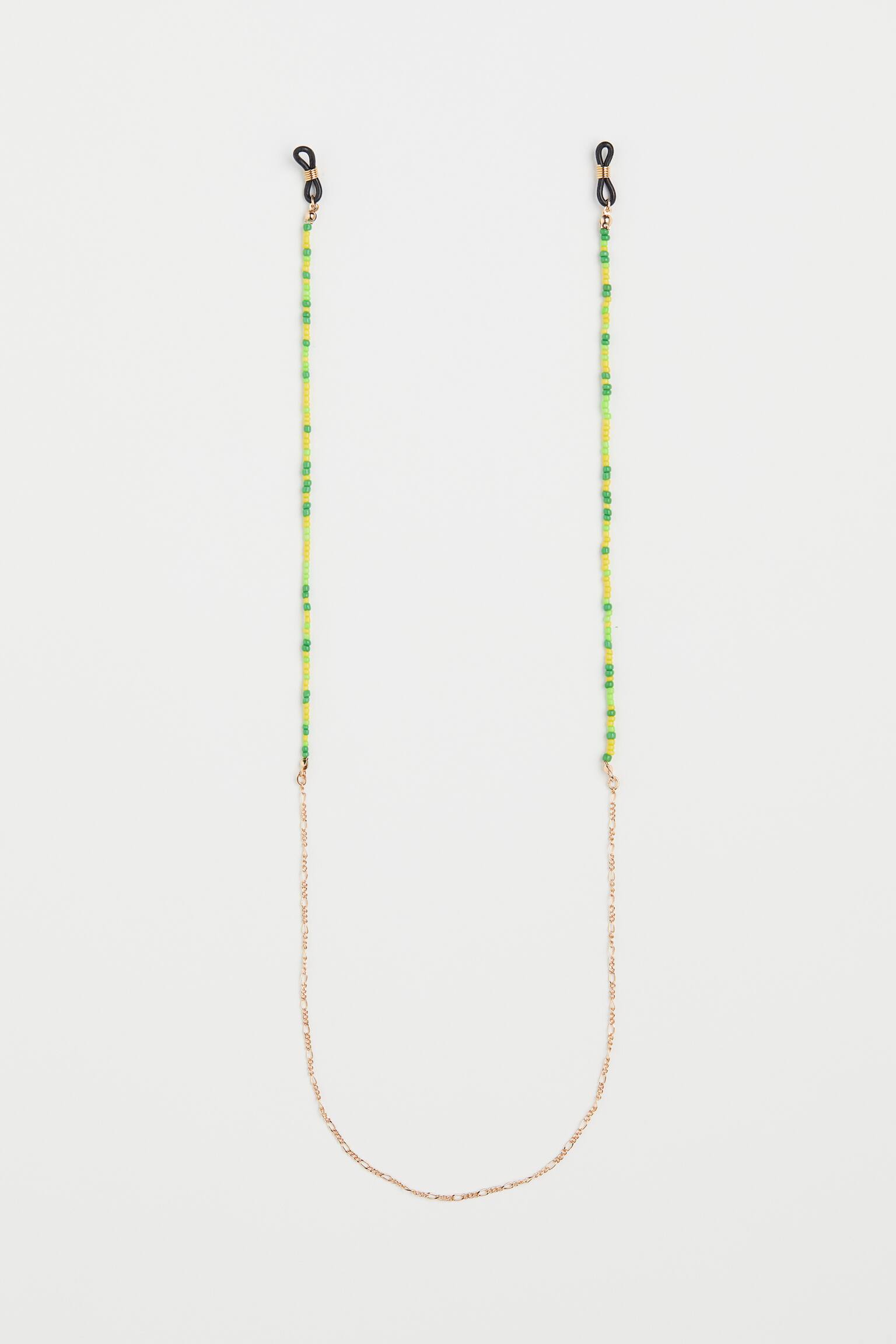 Beaded Glasses Chain - Gold colour/Green - 1