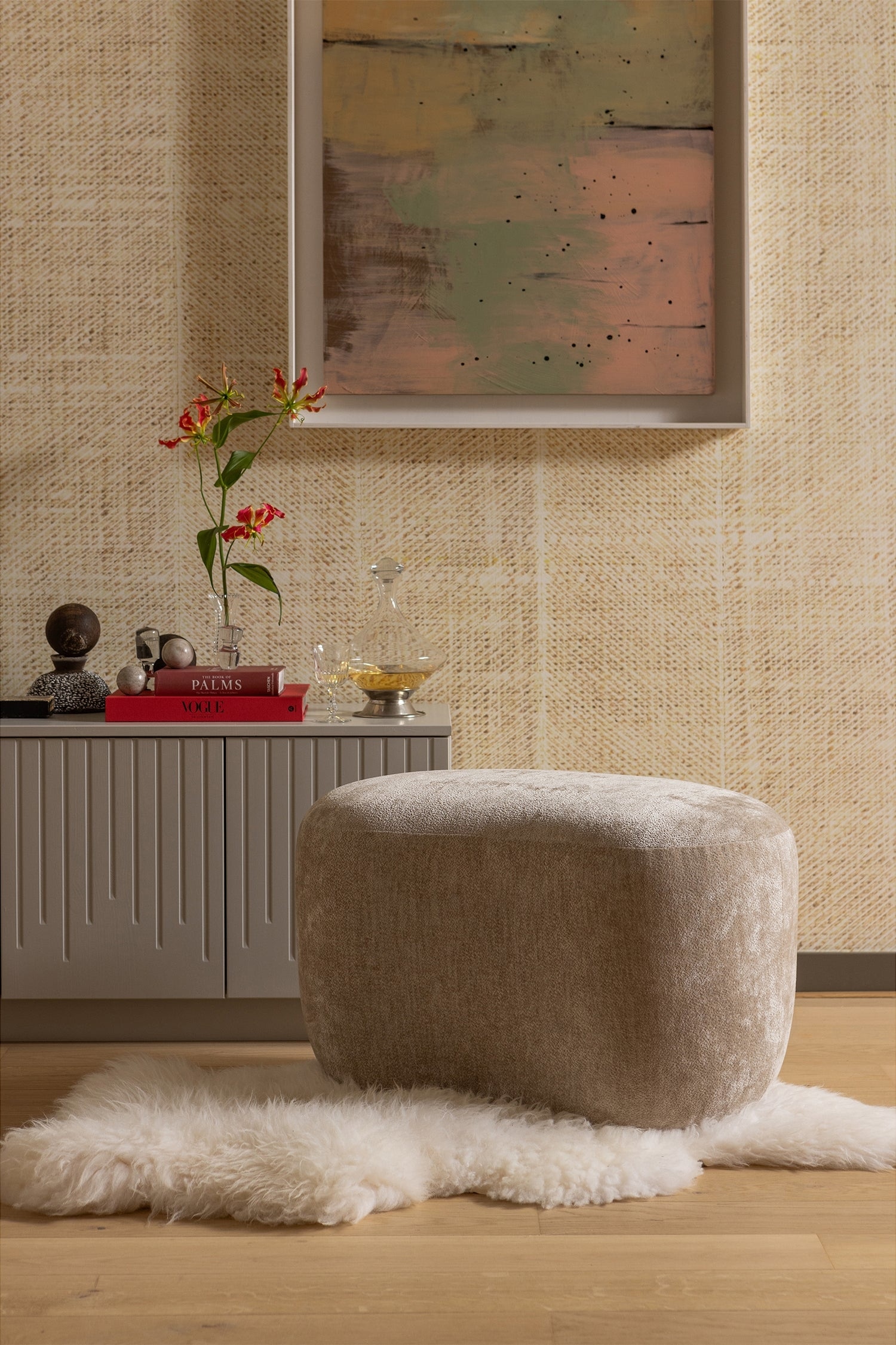 Popular Pouf - Naturel/Taupe