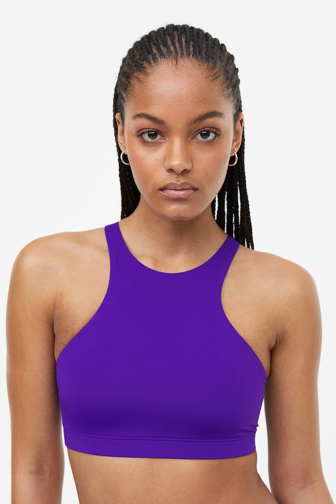 Padded bikini top - Dark purple/Black - 4